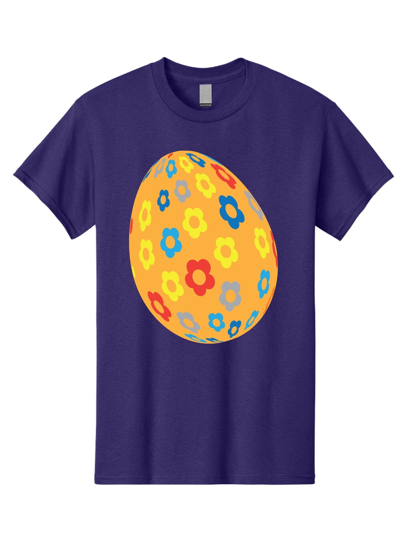 Floral-Easter-Egg Men'S Graphic Tee, 100% Cotton, Comfortable Casual Summer Wear, Machine Washable, Orange Easter Egg, Colorful Flowers, Decorative Pattern, Festive Design, Spring Theme, Vibrant Colors, Easter Decoration, Floral Motif Aac728 6