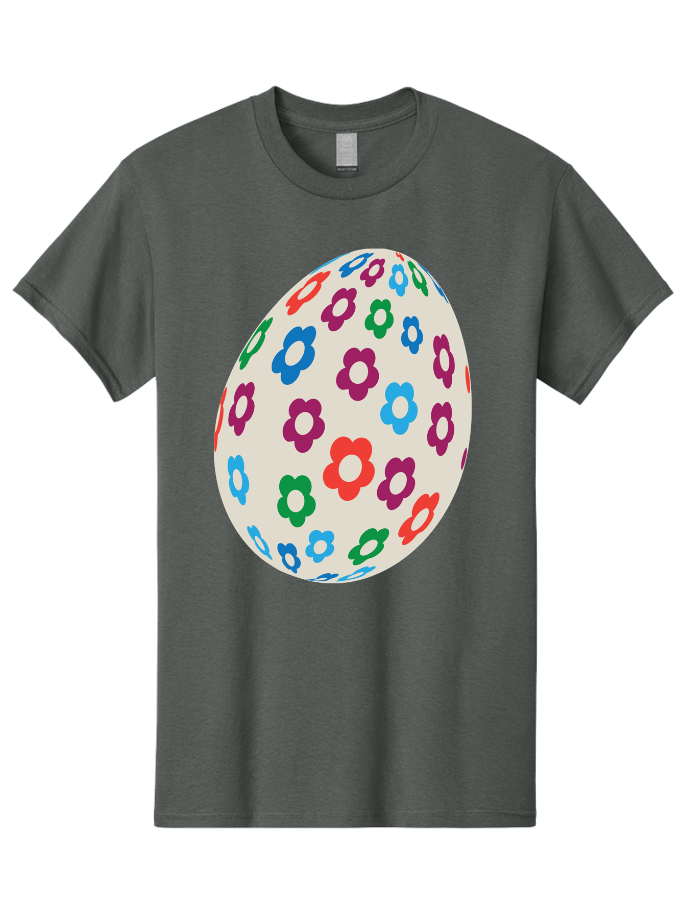 Floral-Egg-1 Men'S Graphic Tee, 100% Cotton, Comfortable Casual Summer Wear, Machine Washable, Colorful Flowers, Easter Egg Decoration, Floral Pattern, Pastel Colors, Festive Design, Spring Theme, Easter Celebration Aac729 25