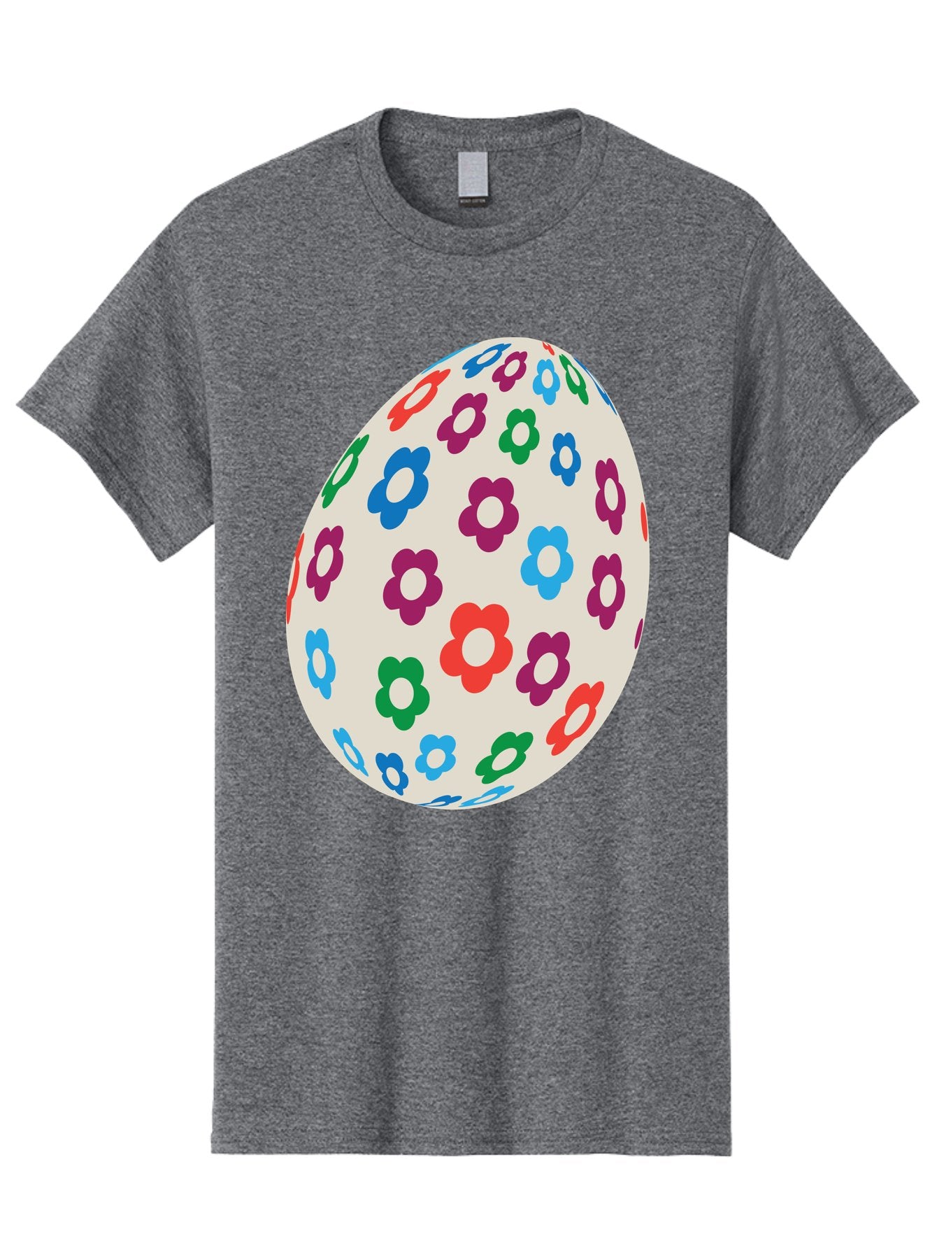 Floral-Egg-1 Men'S Graphic Tee, 100% Cotton, Comfortable Casual Summer Wear, Machine Washable, Colorful Flowers, Easter Egg Decoration, Floral Pattern, Pastel Colors, Festive Design, Spring Theme, Easter Celebration Aac729 15