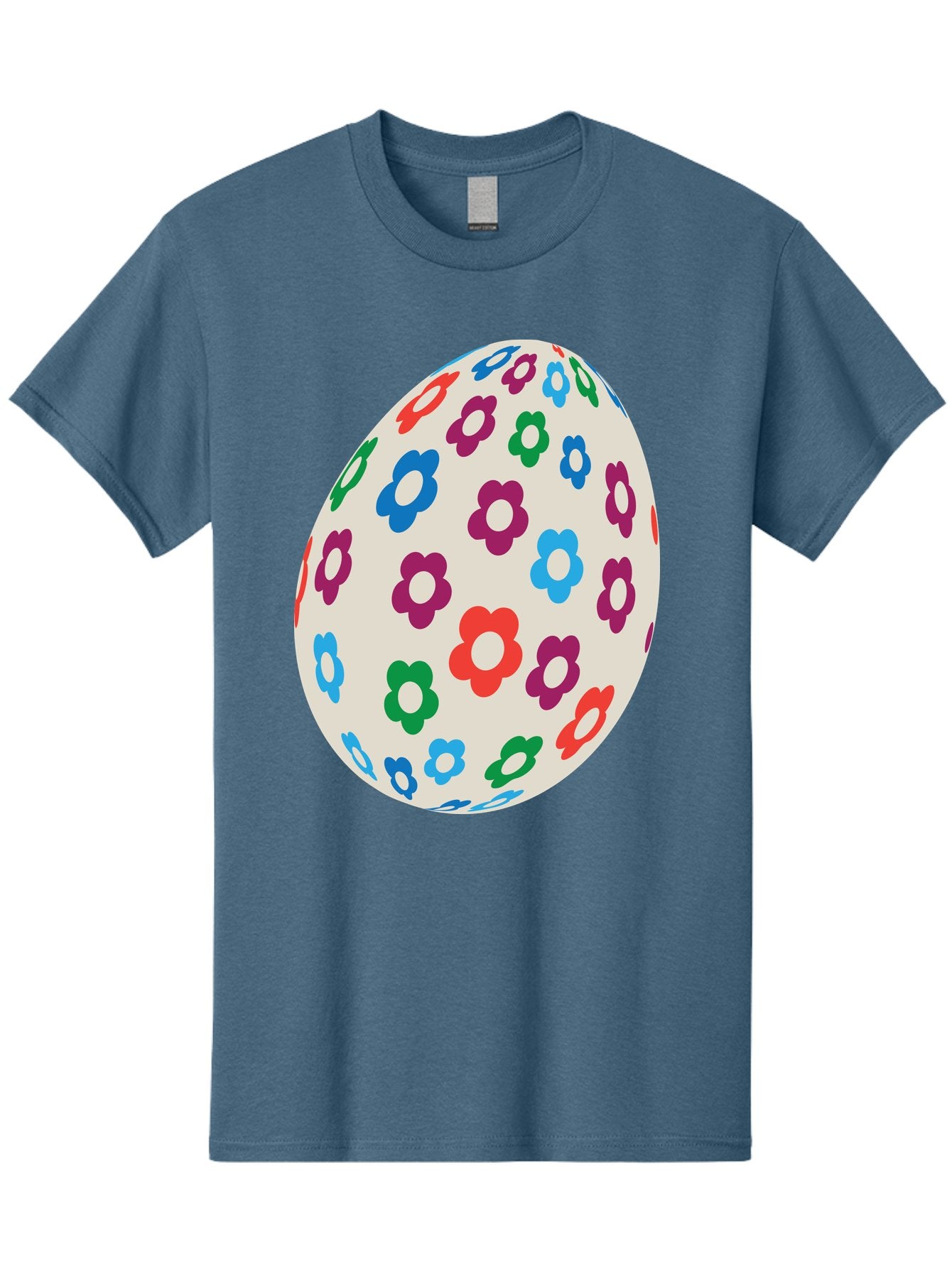 Floral-Egg-1 Men'S Graphic Tee, 100% Cotton, Comfortable Casual Summer Wear, Machine Washable, Colorful Flowers, Easter Egg Decoration, Floral Pattern, Pastel Colors, Festive Design, Spring Theme, Easter Celebration Aac729 3
