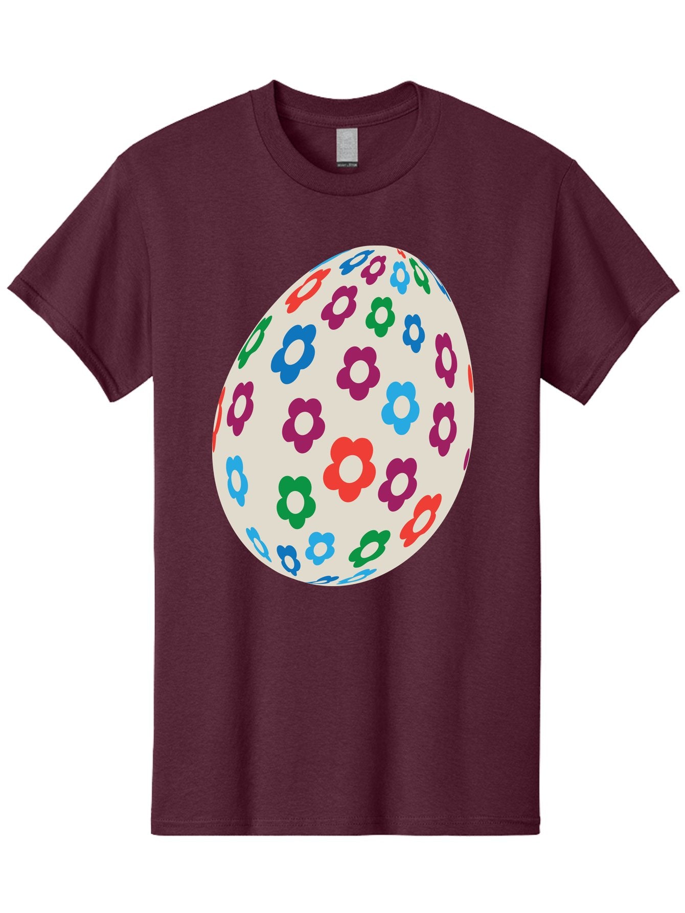 Floral-Egg-1 Men'S Graphic Tee, 100% Cotton, Comfortable Casual Summer Wear, Machine Washable, Colorful Flowers, Easter Egg Decoration, Floral Pattern, Pastel Colors, Festive Design, Spring Theme, Easter Celebration Aac729