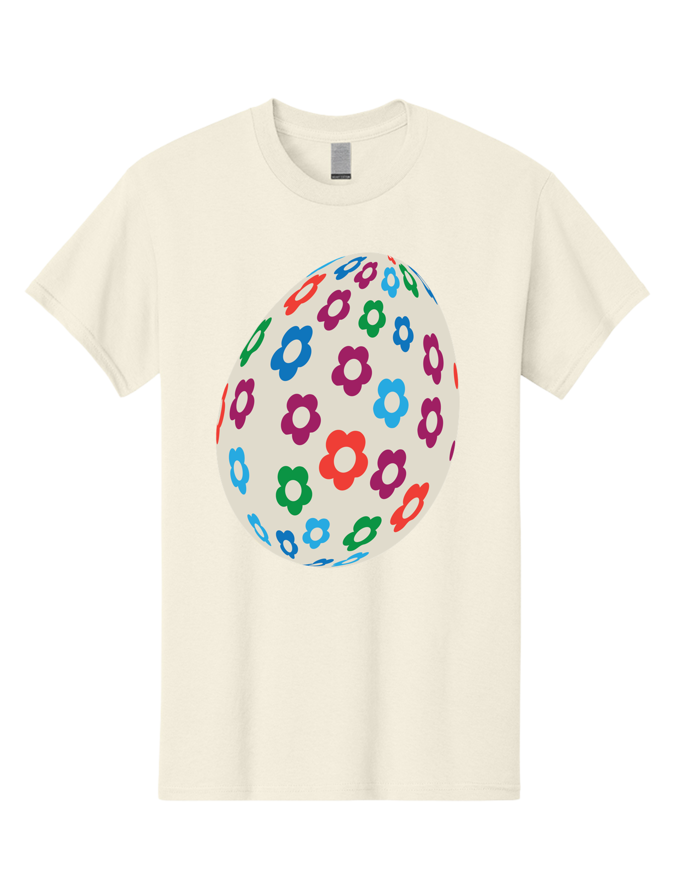 Floral-Egg-1 Men'S Graphic Tee, 100% Cotton, Comfortable Casual Summer Wear, Machine Washable, Colorful Flowers, Easter Egg Decoration, Floral Pattern, Pastel Colors, Festive Design, Spring Theme, Easter Celebration Aac729 3