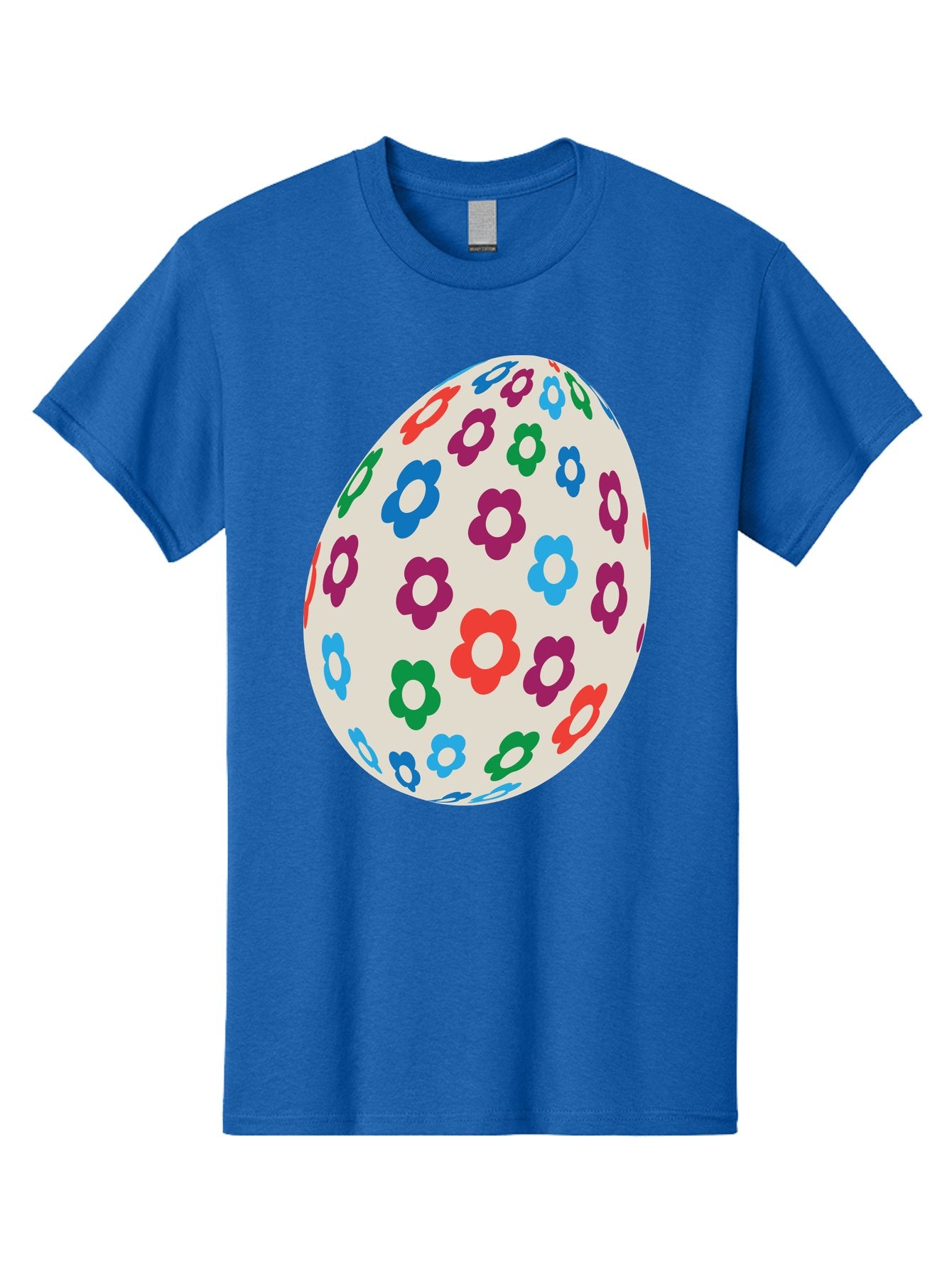 Floral-Egg-1 Men'S Graphic Tee, 100% Cotton, Comfortable Casual Summer Wear, Machine Washable, Colorful Flowers, Easter Egg Decoration, Floral Pattern, Pastel Colors, Festive Design, Spring Theme, Easter Celebration Aac729 4
