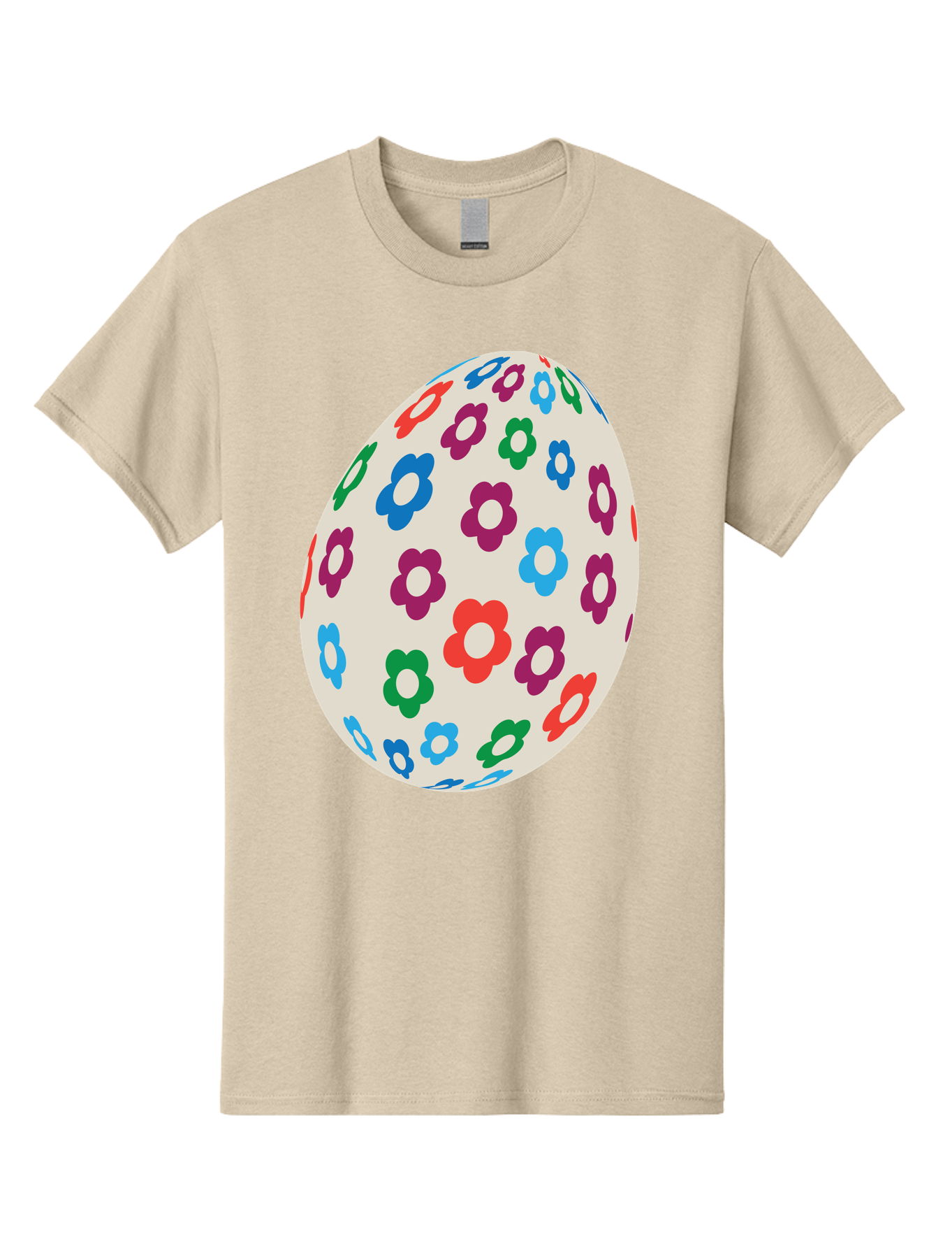 Floral-Egg-1 Men'S Graphic Tee, 100% Cotton, Comfortable Casual Summer Wear, Machine Washable, Colorful Flowers, Easter Egg Decoration, Floral Pattern, Pastel Colors, Festive Design, Spring Theme, Easter Celebration Aac729 21
