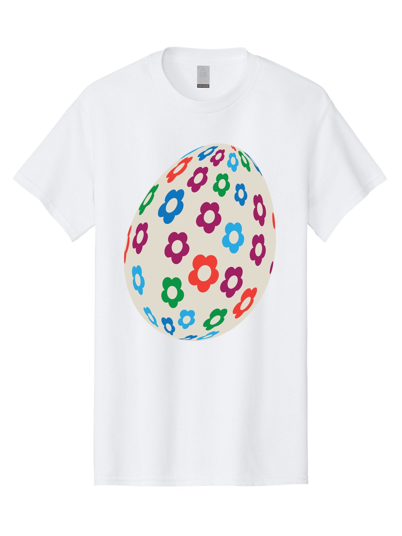 Floral-Egg-1 Men'S Graphic Tee, 100% Cotton, Comfortable Casual Summer Wear, Machine Washable, Colorful Flowers, Easter Egg Decoration, Floral Pattern, Pastel Colors, Festive Design, Spring Theme, Easter Celebration Aac729 5
