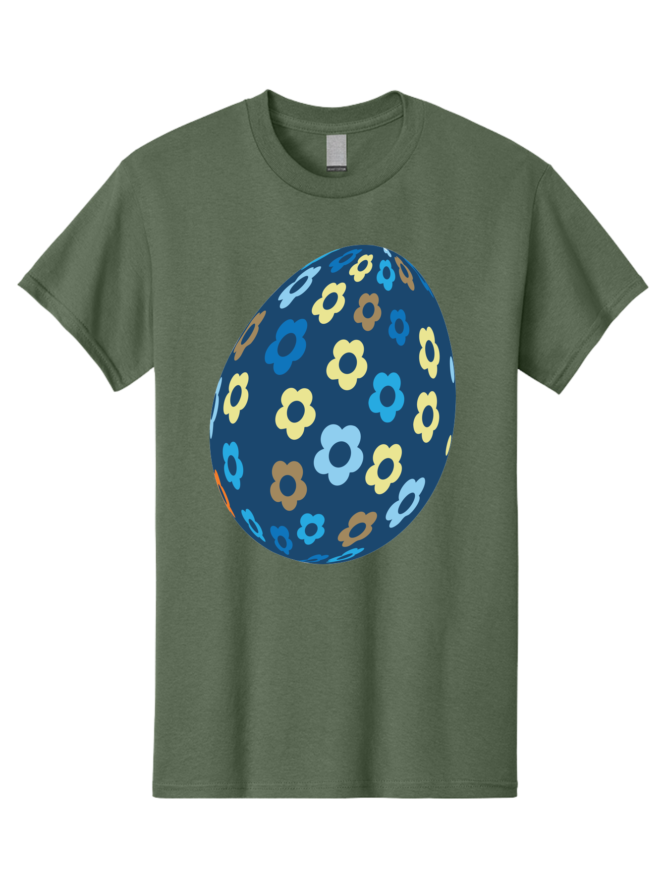 Floral-Egg-3 Men'S Graphic Tee, 100% Cotton, Comfortable Casual Summer Wear, Machine Washable, Easter Egg, Floral Pattern, Pastel Colors, Blue Egg, Yellow Flowers, Brown Flowers, Light Blue Flowers, Spring Theme, Easter Decoration Aac731 15