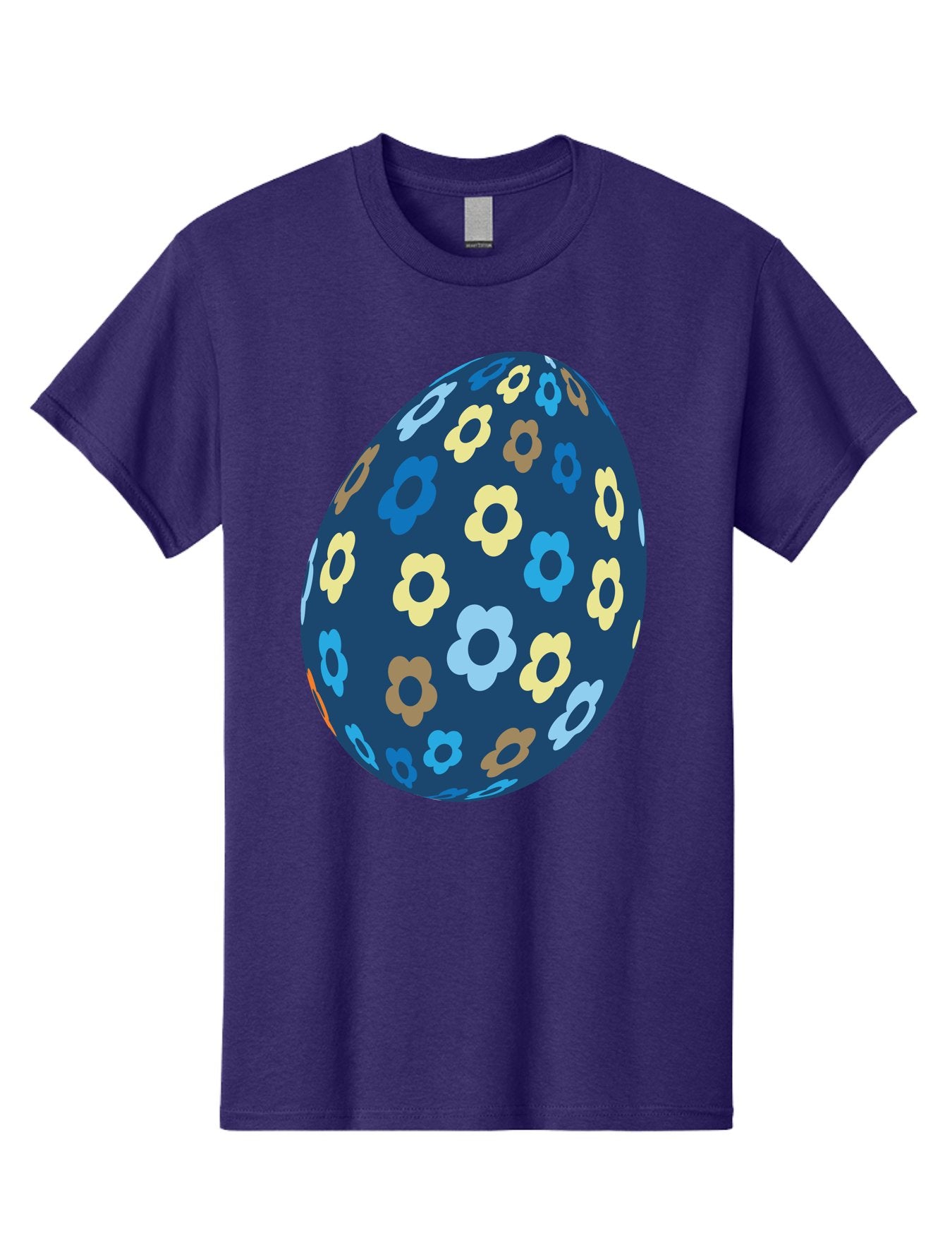 Floral-Egg-3 Men'S Graphic Tee, 100% Cotton, Comfortable Casual Summer Wear, Machine Washable, Easter Egg, Floral Pattern, Pastel Colors, Blue Egg, Yellow Flowers, Brown Flowers, Light Blue Flowers, Spring Theme, Easter Decoration Aac731 10