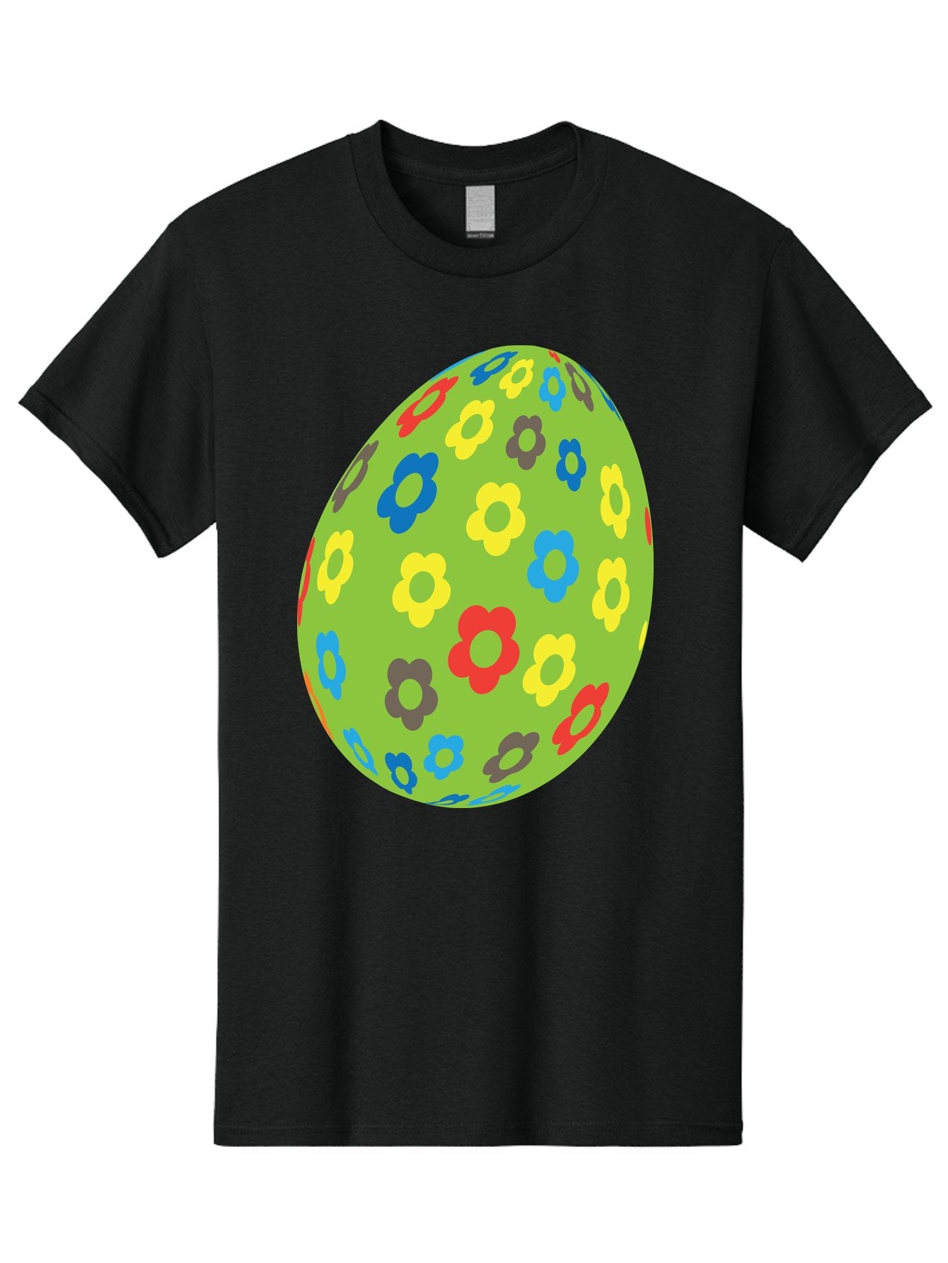 Floral-Egg Men'S Graphic Tee, 100% Cotton, Comfortable Casual Summer Wear, Machine Washable, Decorated Egg, Floral Pattern, Colorful Flowers, Easter Egg Decoration, Spring Theme, Festive Design, Cartoon Style, Red, Blue, Yellow, Purple Flowers Aac732 14