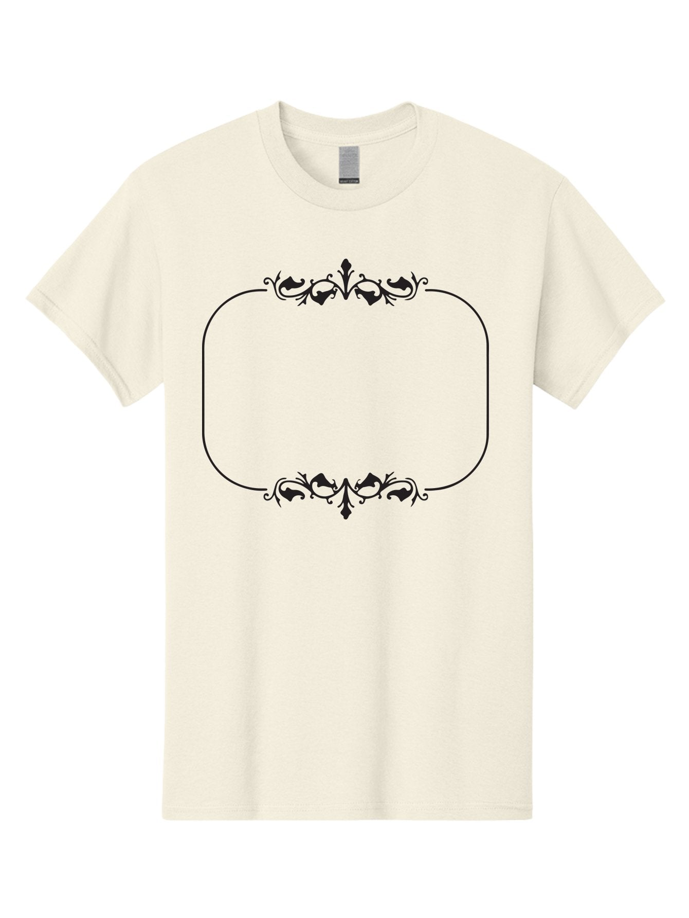 Floral-Frame Men'S Graphic Tee, 100% Cotton, Comfortable Casual Summer Wear, Machine Washable, Floral Design, Vintage Frame, Ornate Patterns, Elegant Border, Classic Decor, Decorative Elements, Stylish Graphics, Ornamental Details Aac733 6