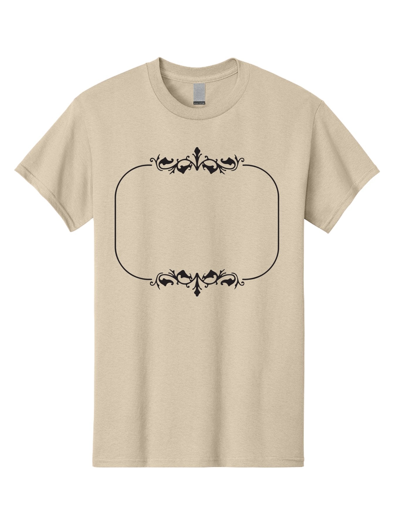 Floral-Frame Men'S Graphic Tee, 100% Cotton, Comfortable Casual Summer Wear, Machine Washable, Floral Design, Vintage Frame, Ornate Patterns, Elegant Border, Classic Decor, Decorative Elements, Stylish Graphics, Ornamental Details Aac733 15