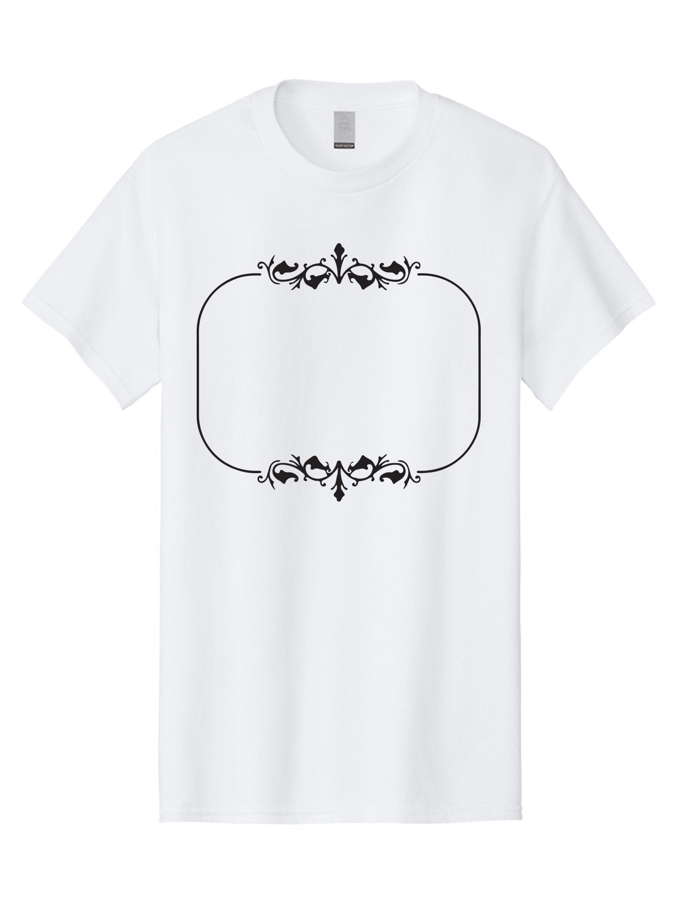 Floral-Frame Men'S Graphic Tee, 100% Cotton, Comfortable Casual Summer Wear, Machine Washable, Floral Design, Vintage Frame, Ornate Patterns, Elegant Border, Classic Decor, Decorative Elements, Stylish Graphics, Ornamental Details Aac733 7