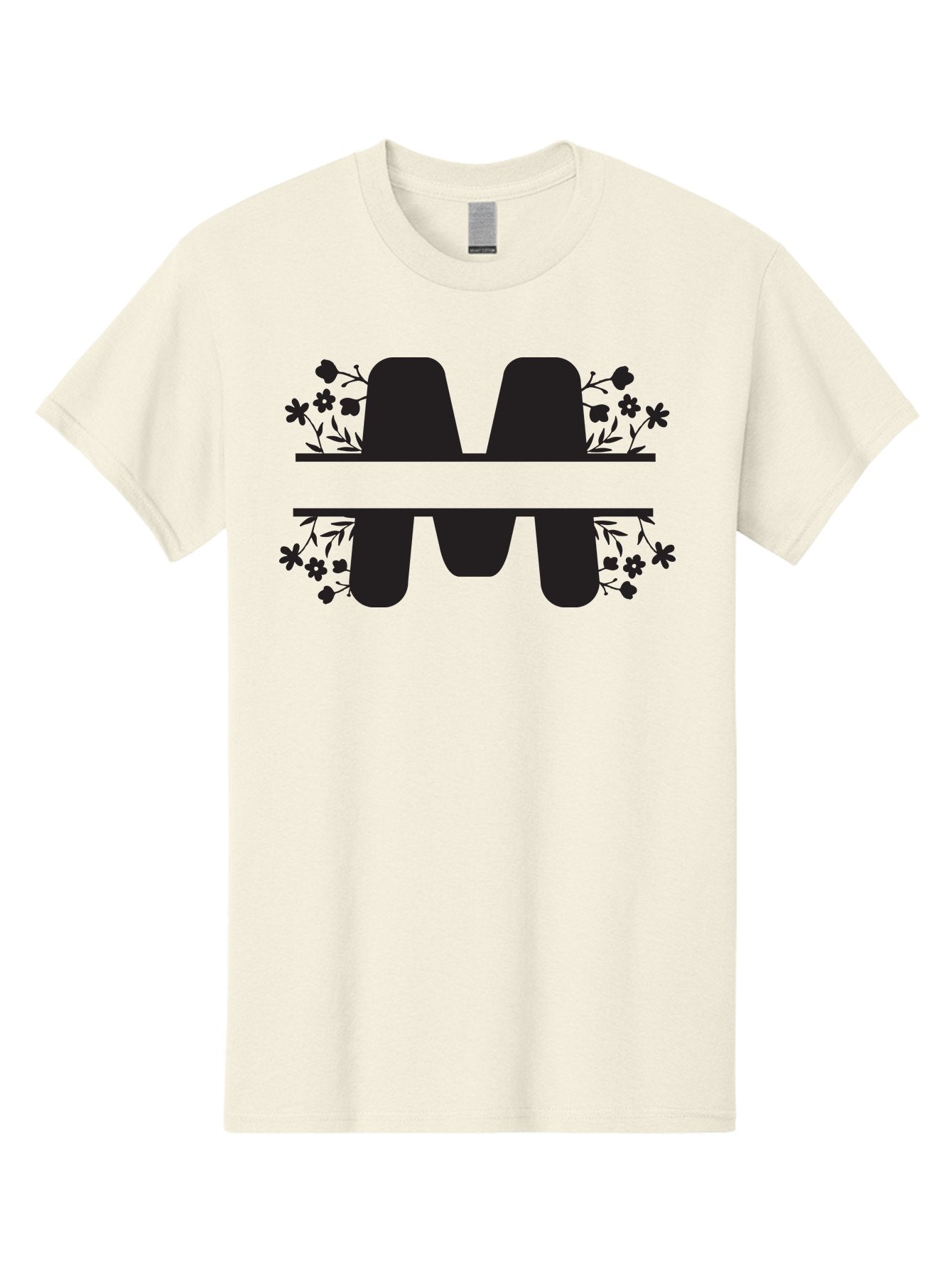 Floral-M-Logo Men'S Graphic Tee, 100% Cotton, Comfortable Casual Summer Wear, Machine Washable, Stylish Logo, Letter M, Floral Design, Bold Typography, Decorative Flowers, Modern Graphics, Sleek Design Aac735 12