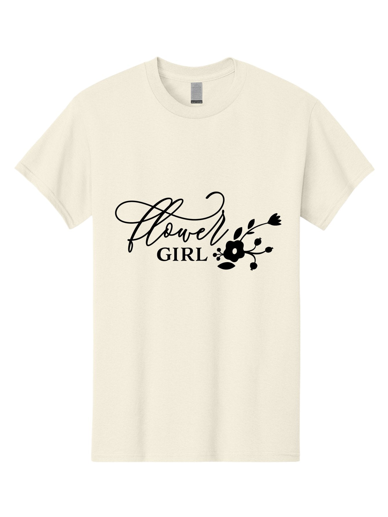 Flower-Girl Men'S Graphic Tee, 100% Cotton, Comfortable Casual Summer Wear, Machine Washable, Flower Girl, Beautiful Floral Designs, Elegance, Cursive Script, Blooming Flowers, Feminine Charm, Delicate Illustrations, Floral Arrangements Aac736