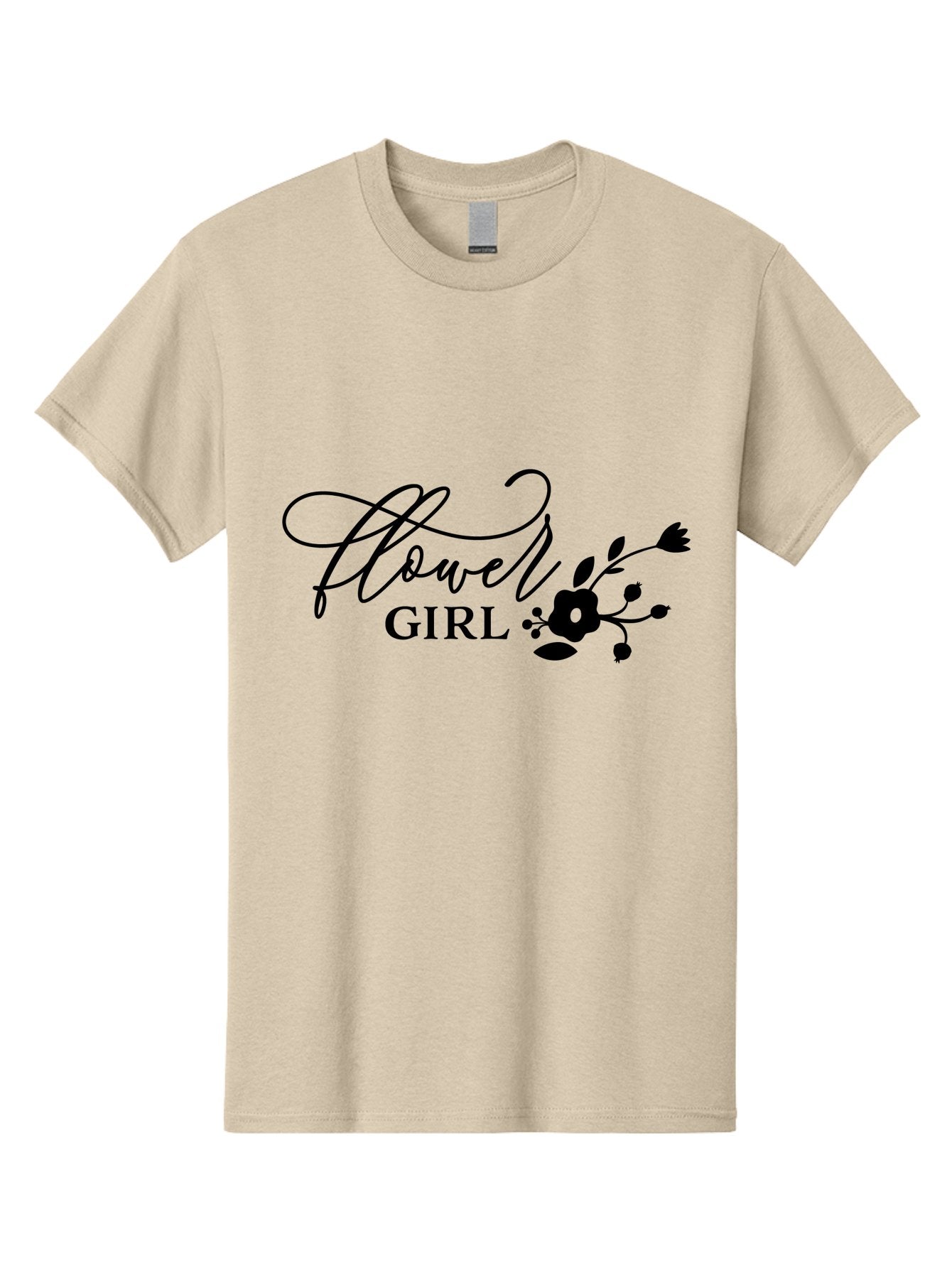 Flower-Girl Men'S Graphic Tee, 100% Cotton, Comfortable Casual Summer Wear, Machine Washable, Flower Girl, Beautiful Floral Designs, Elegance, Cursive Script, Blooming Flowers, Feminine Charm, Delicate Illustrations, Floral Arrangements Aac736 3