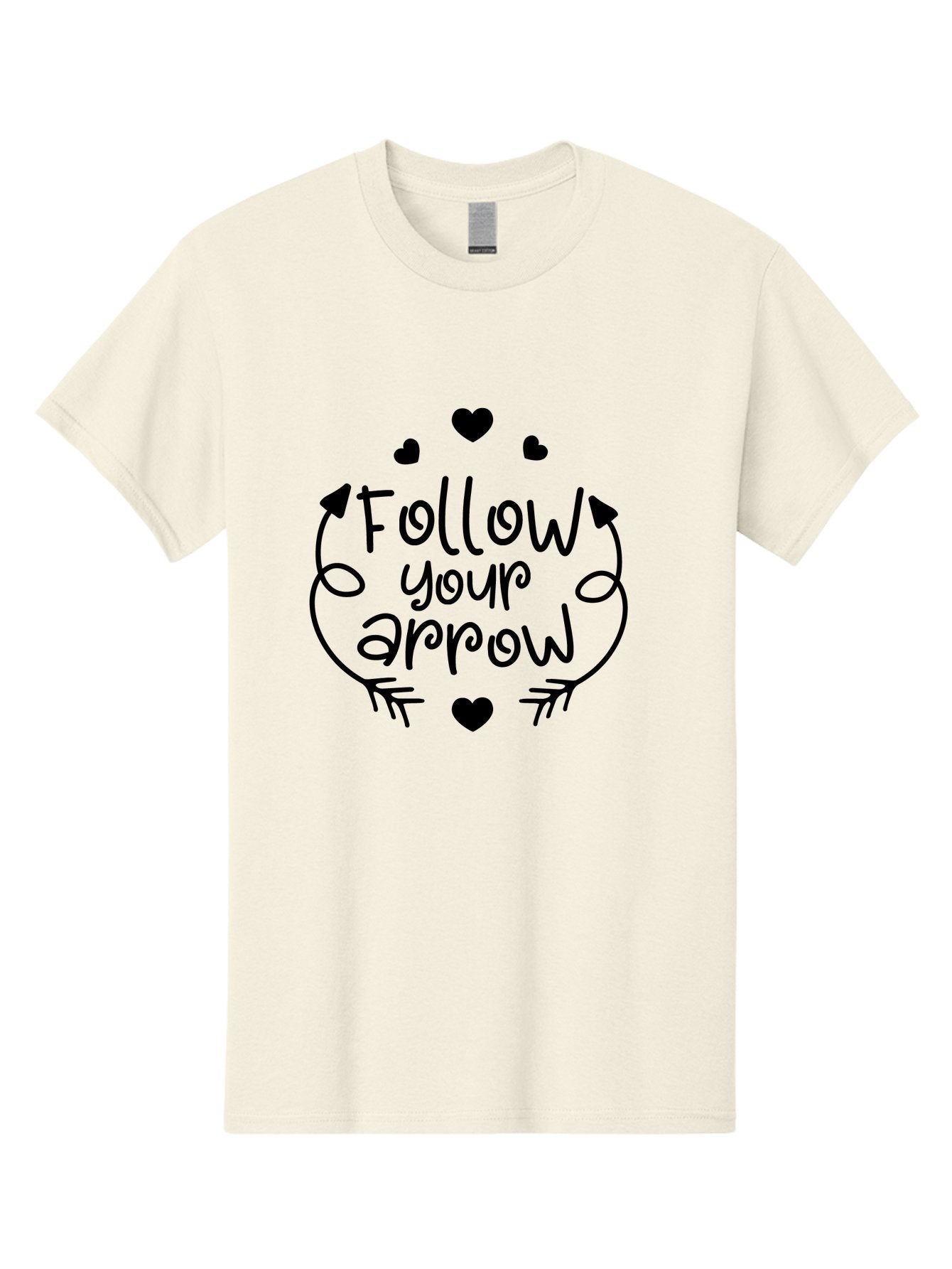 Follow-Your-Arrow Men'S Graphic Tee, 100% Cotton, Comfortable Casual Summer Wear, Machine Washable, Follow Your Arrow, Inspirational Quotes, Motivational Phrases, Arrow Design, Hearts, Love, Kindness, Positivity, Happy Vibes, Encouragement, Aac740