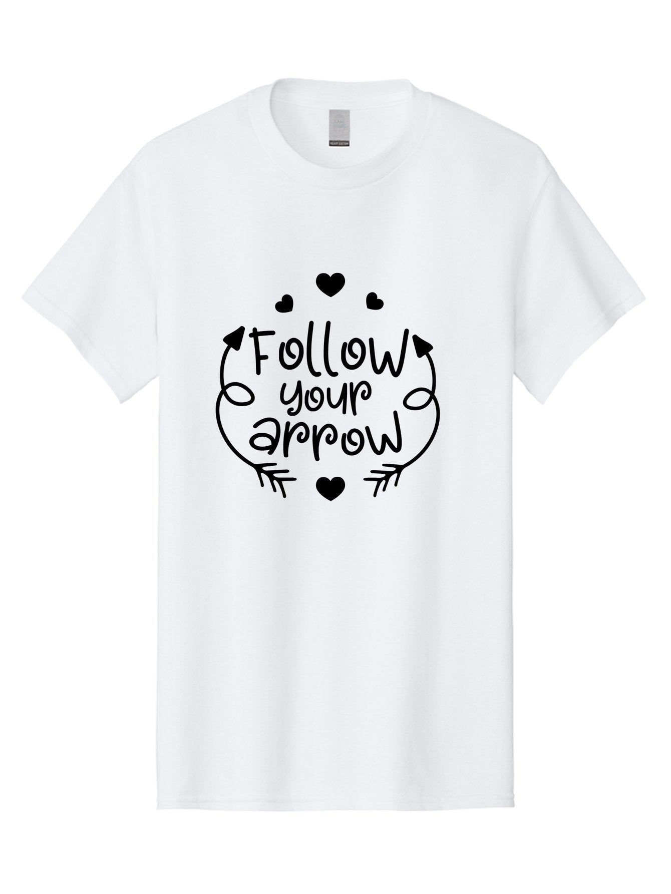 Follow-Your-Arrow Men'S Graphic Tee, 100% Cotton, Comfortable Casual Summer Wear, Machine Washable, Follow Your Arrow, Inspirational Quotes, Motivational Phrases, Arrow Design, Hearts, Love, Kindness, Positivity, Happy Vibes, Encouragement, Aac740 7