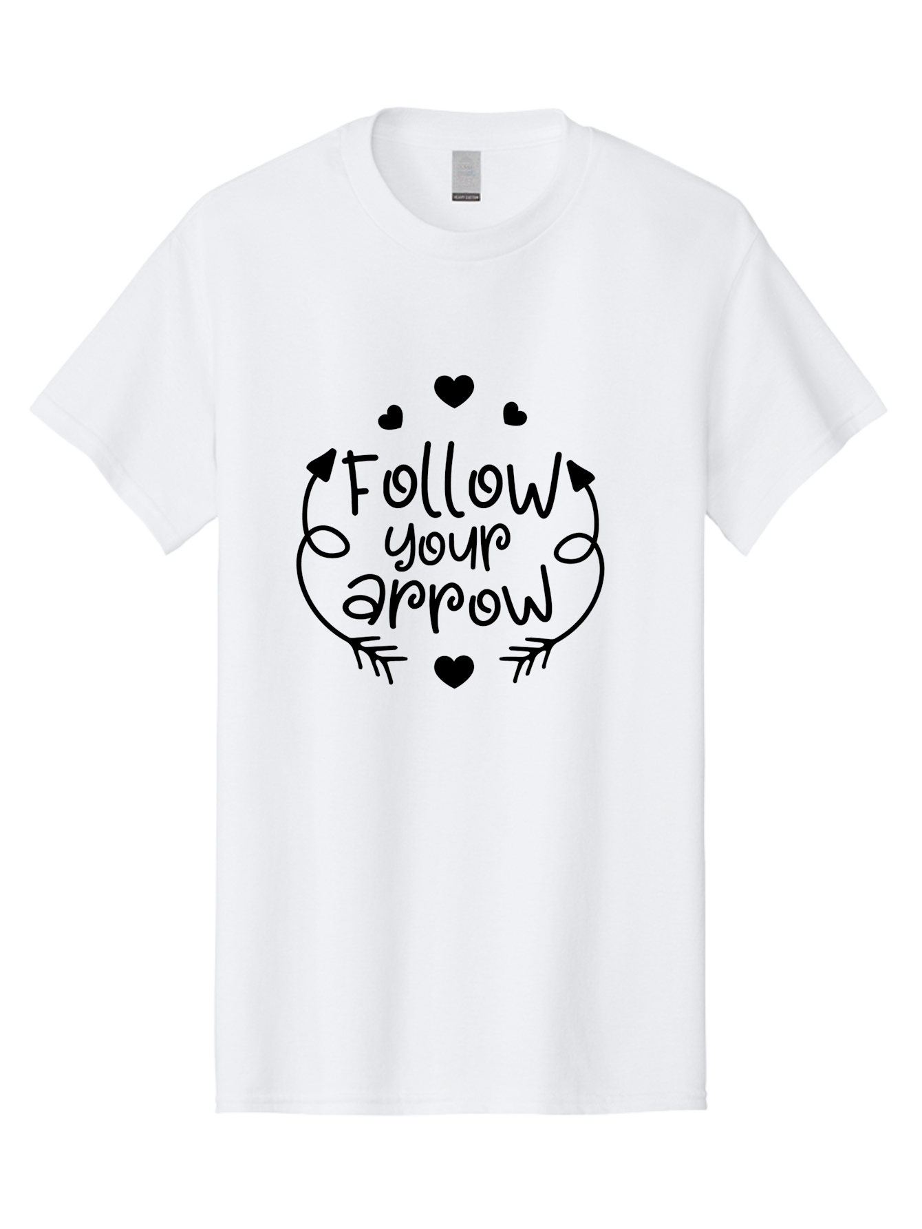 Follow-Your-Arrow Men'S Graphic Tee, 100% Cotton, Comfortable Casual Summer Wear, Machine Washable, Follow Your Arrow, Inspirational Quotes, Motivational Phrases, Arrow Design, Hearts, Love, Kindness, Positivity, Happy Vibes, Encouragement, Aac740 25