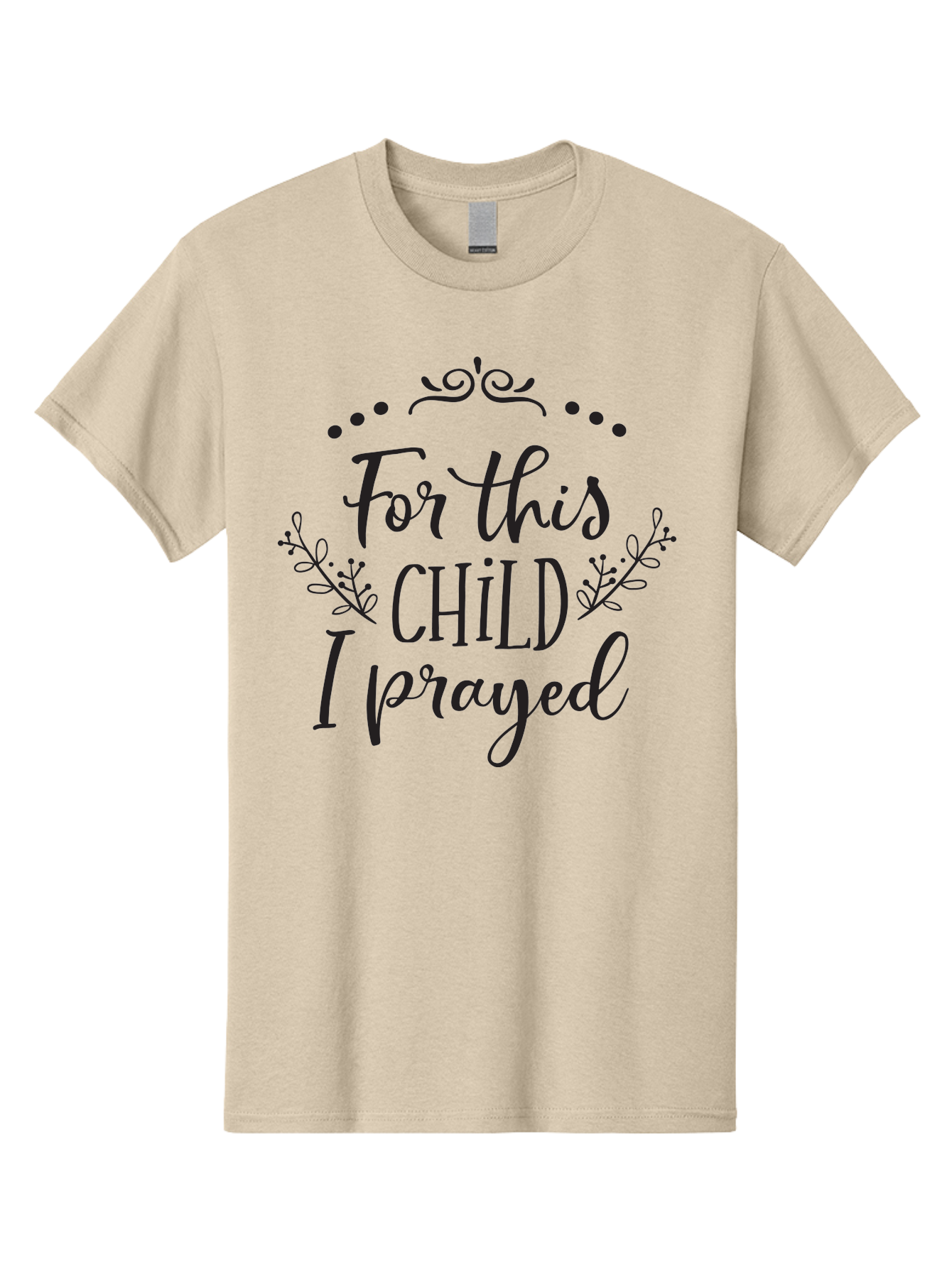For-This-Child-I-Prayed Men'S Graphic Tee, 100% Cotton, Comfortable Casual Summer Wear, Machine Washable, Inspirational Quote, Prayer For Child, Biblical Inspiration, 1 Samuel 1:27, Scripture Art, Faith-Based Design, Inspirational Art, Aac743 3