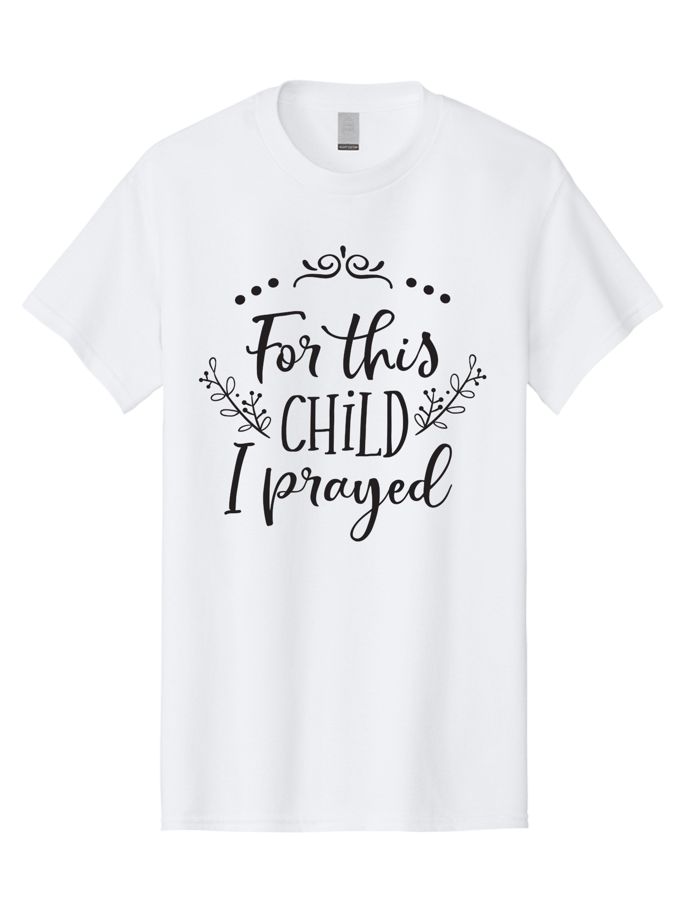 For-This-Child-I-Prayed Men'S Graphic Tee, 100% Cotton, Comfortable Casual Summer Wear, Machine Washable, Inspirational Quote, Prayer For Child, Biblical Inspiration, 1 Samuel 1:27, Scripture Art, Faith-Based Design, Inspirational Art, Aac743 25