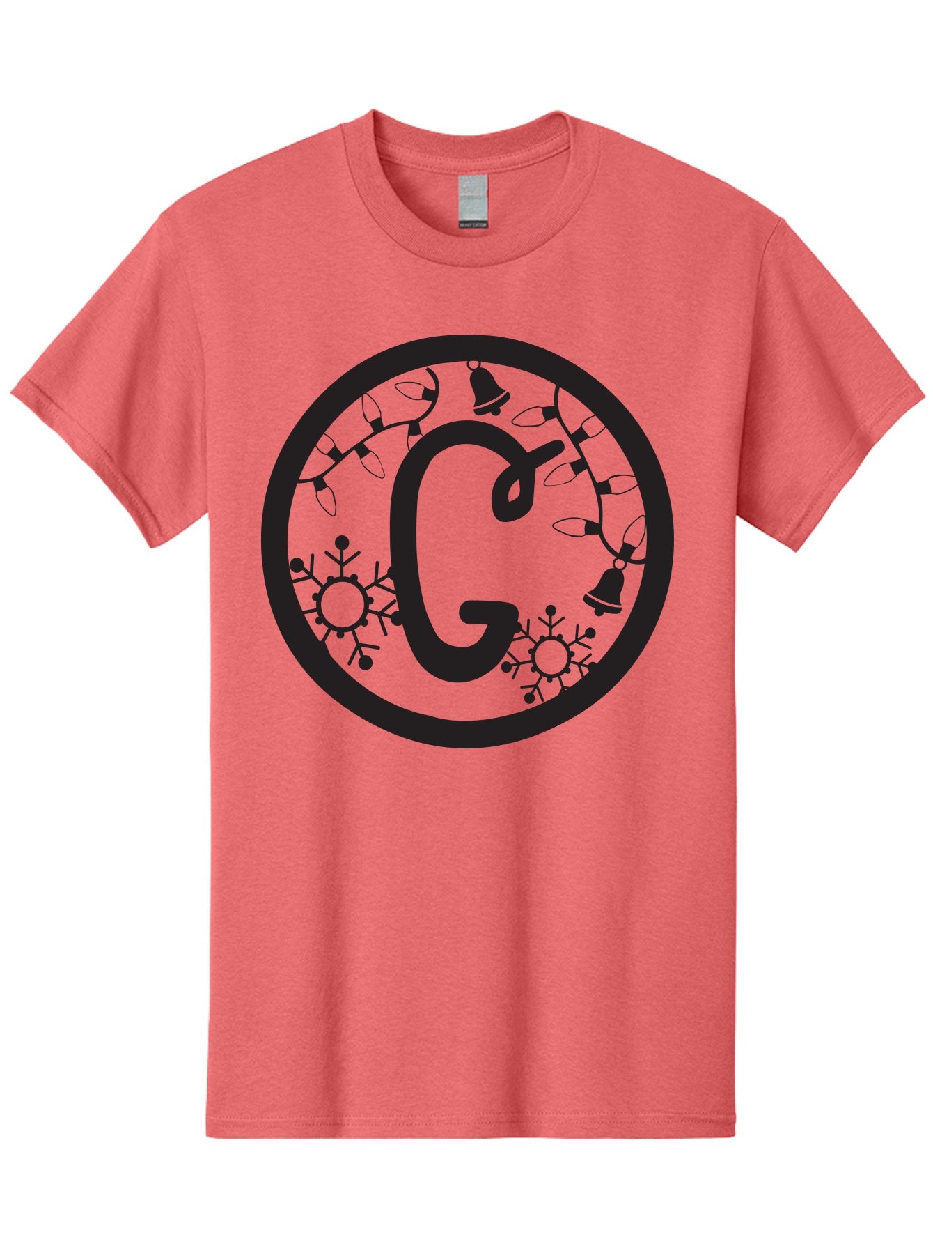 G Men'S Graphic Tee, 100% Cotton, Comfortable Casual Summer Wear, Machine Washable, Christmas Lights, Holiday Decorations, Festive Atmosphere, G Symbol, Christmas Bells, Snowflakes, Winter Wonderland, Season'S Greetings Aac749 7