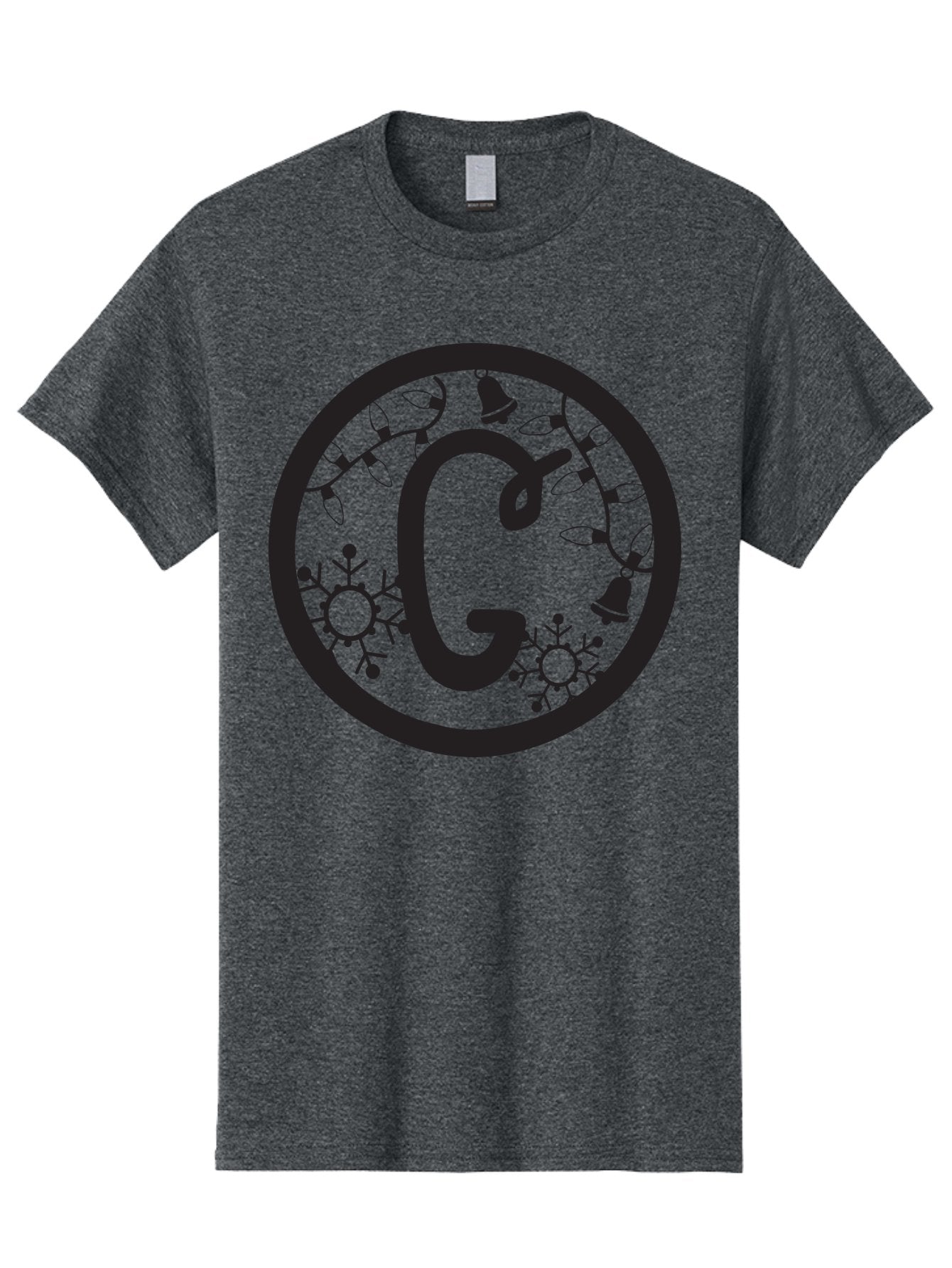 G Men'S Graphic Tee, 100% Cotton, Comfortable Casual Summer Wear, Machine Washable, Christmas Lights, Holiday Decorations, Festive Atmosphere, G Symbol, Christmas Bells, Snowflakes, Winter Wonderland, Season'S Greetings Aac749 11