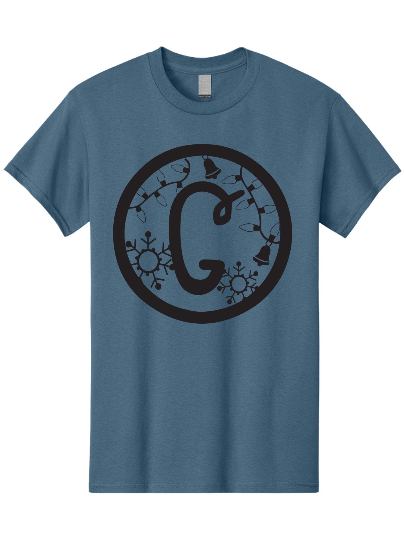 G Men'S Graphic Tee, 100% Cotton, Comfortable Casual Summer Wear, Machine Washable, Christmas Lights, Holiday Decorations, Festive Atmosphere, G Symbol, Christmas Bells, Snowflakes, Winter Wonderland, Season'S Greetings Aac749 12
