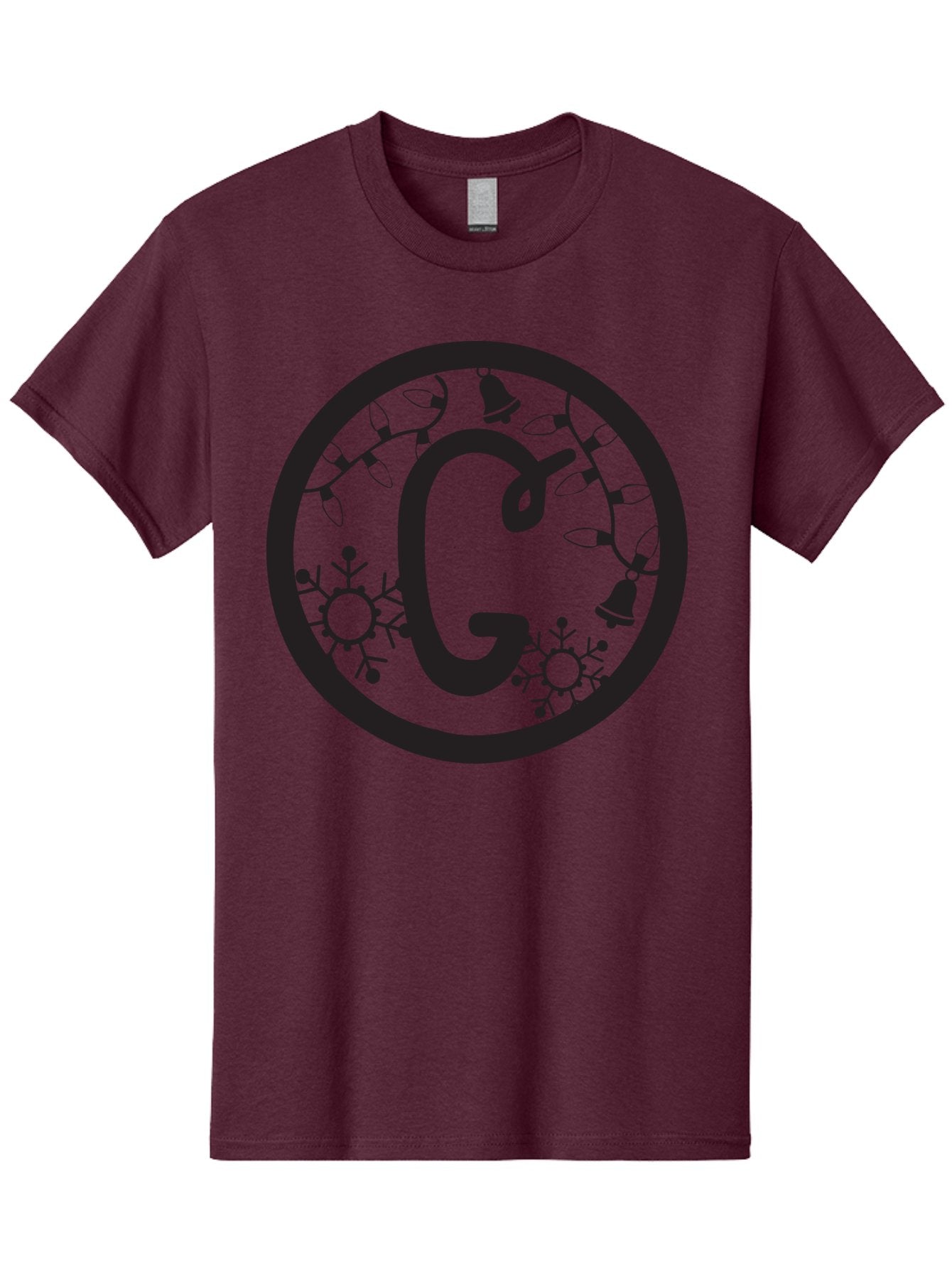 G Men'S Graphic Tee, 100% Cotton, Comfortable Casual Summer Wear, Machine Washable, Christmas Lights, Holiday Decorations, Festive Atmosphere, G Symbol, Christmas Bells, Snowflakes, Winter Wonderland, Season'S Greetings Aac749 13