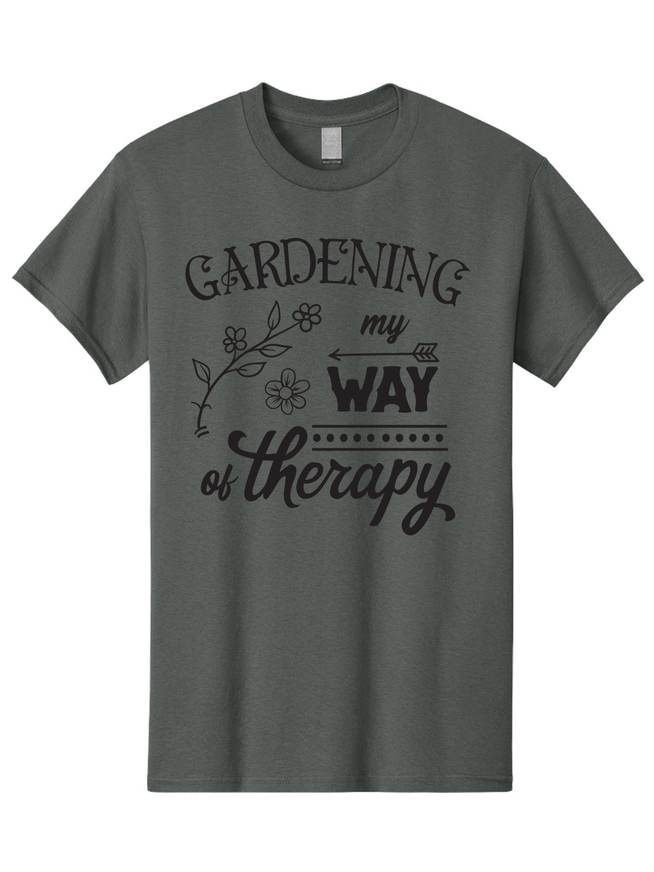 Gardening-My-Way-Of-Therapy Men'S Graphic Tee, 100% Cotton, Comfortable Casual Summer Wear, Machine Washable, Gardening Therapy, Mental Wellness, Self Care, Relaxation, Gardening Quotes, Inspirational Quotes, Floral Designs, Nature Lovers Aac750 14