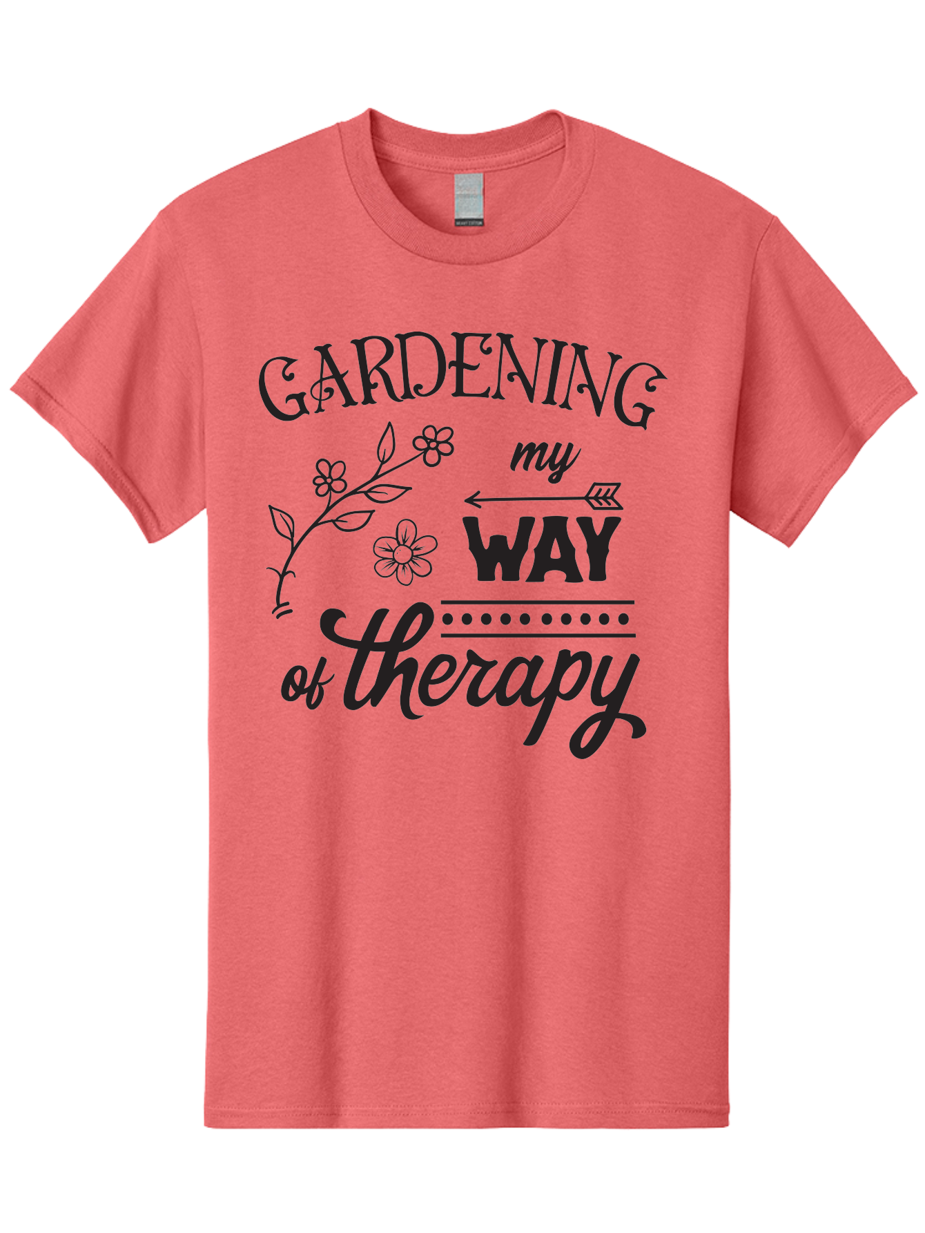 Gardening-My-Way-Of-Therapy Men'S Graphic Tee, 100% Cotton, Comfortable Casual Summer Wear, Machine Washable, Gardening Therapy, Mental Wellness, Self Care, Relaxation, Gardening Quotes, Inspirational Quotes, Floral Designs, Nature Lovers Aac750 17