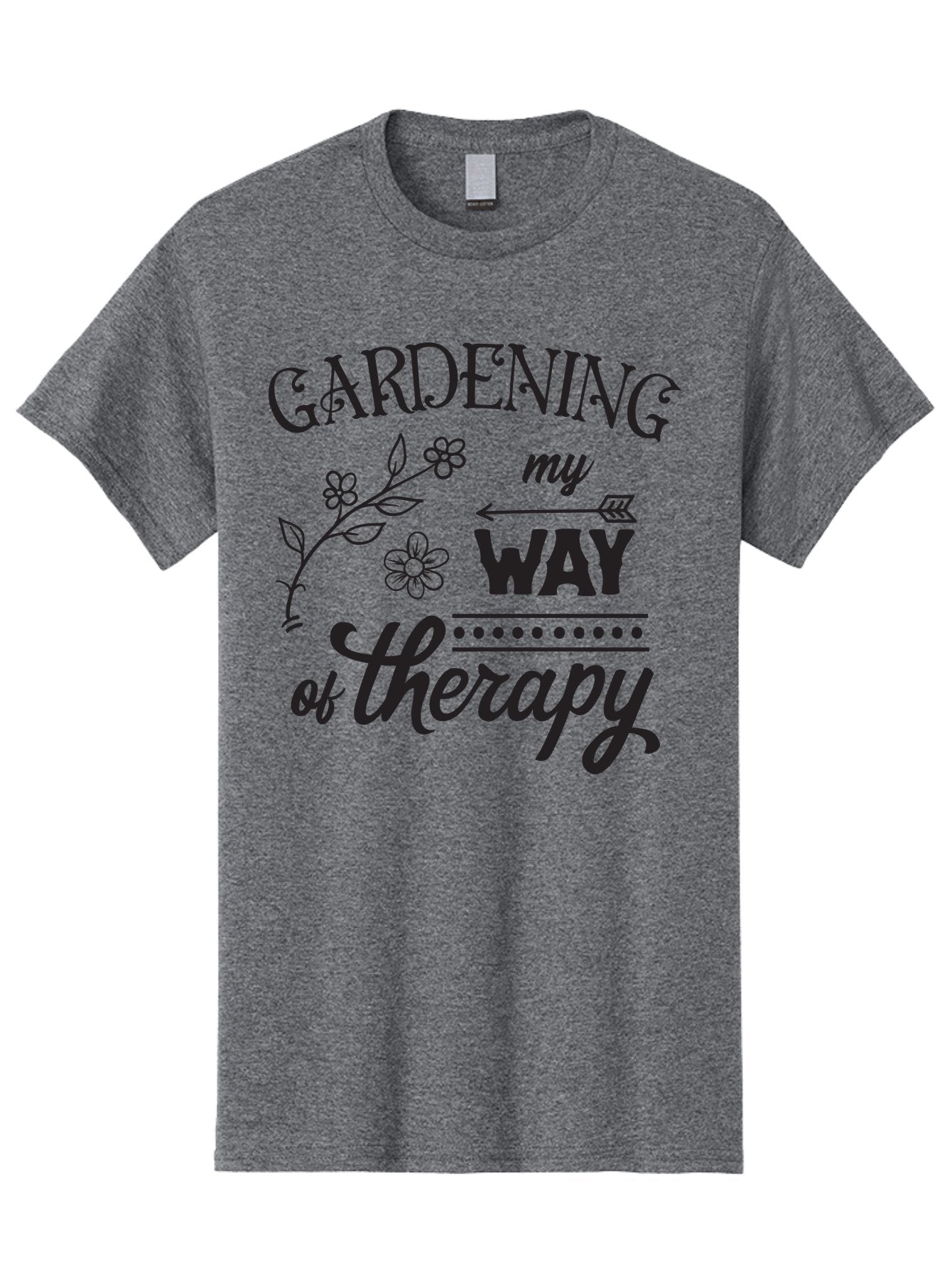 Gardening-My-Way-Of-Therapy Men'S Graphic Tee, 100% Cotton, Comfortable Casual Summer Wear, Machine Washable, Gardening Therapy, Mental Wellness, Self Care, Relaxation, Gardening Quotes, Inspirational Quotes, Floral Designs, Nature Lovers Aac750