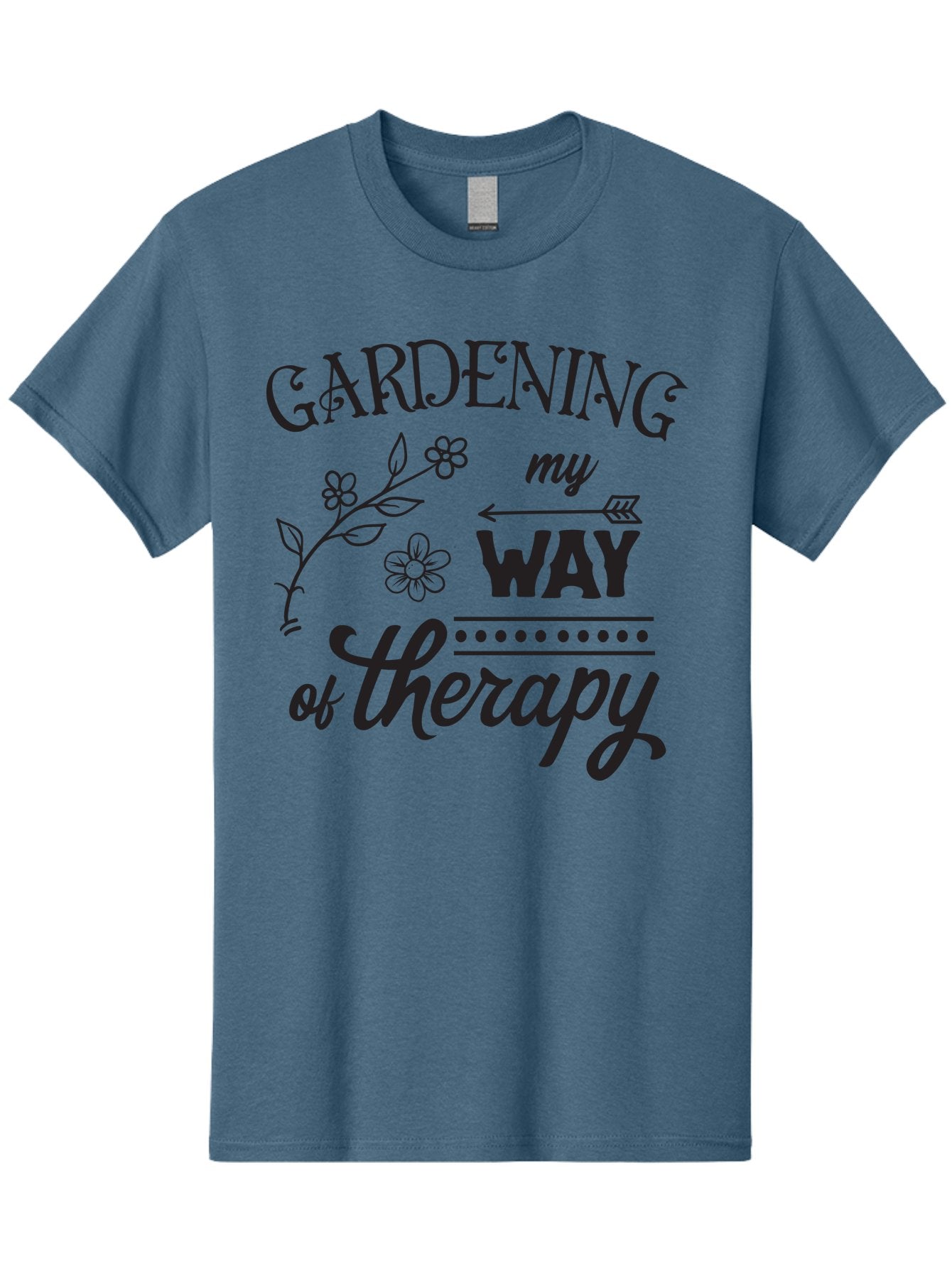 Gardening-My-Way-Of-Therapy Men'S Graphic Tee, 100% Cotton, Comfortable Casual Summer Wear, Machine Washable, Gardening Therapy, Mental Wellness, Self Care, Relaxation, Gardening Quotes, Inspirational Quotes, Floral Designs, Nature Lovers Aac750 6