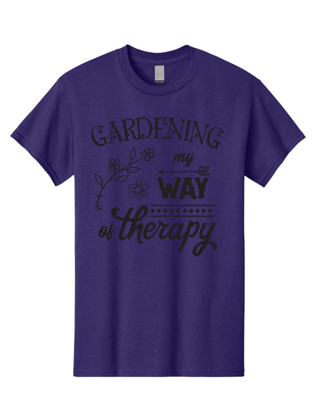 Gardening-My-Way-Of-Therapy Men'S Graphic Tee, 100% Cotton, Comfortable Casual Summer Wear, Machine Washable, Gardening Therapy, Mental Wellness, Self Care, Relaxation, Gardening Quotes, Inspirational Quotes, Floral Designs, Nature Lovers Aac750 7