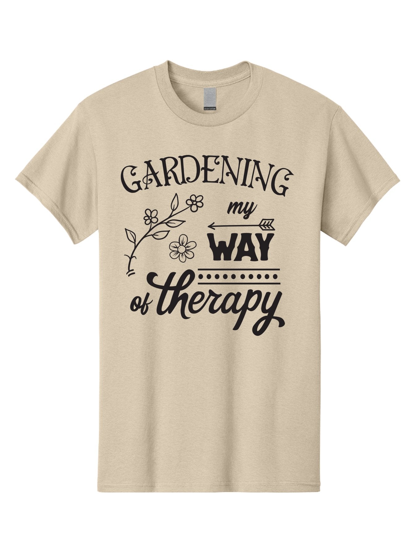 Gardening-My-Way-Of-Therapy Men'S Graphic Tee, 100% Cotton, Comfortable Casual Summer Wear, Machine Washable, Gardening Therapy, Mental Wellness, Self Care, Relaxation, Gardening Quotes, Inspirational Quotes, Floral Designs, Nature Lovers Aac750 9