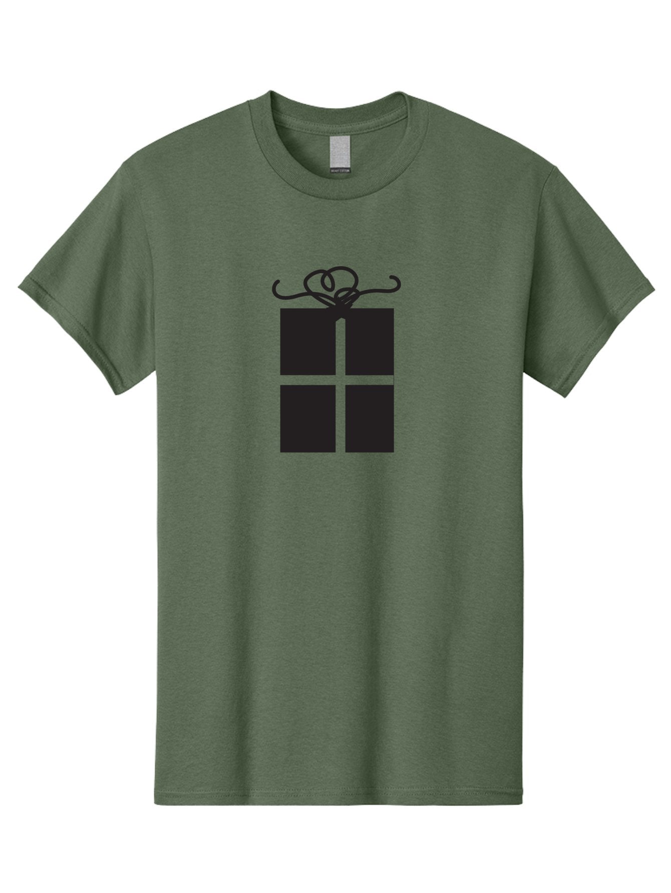 Gift-Box-1 Men'S Graphic Tee, 100% Cotton, Comfortable Casual Summer Wear, Machine Washable, Wrapped Gift, Gift Box, Present, Ribbon, Bow, Simple Design, Minimalist Style, Black And Green, Elegant Gift, Special Occasion, Celebratory Gift Aac752 7