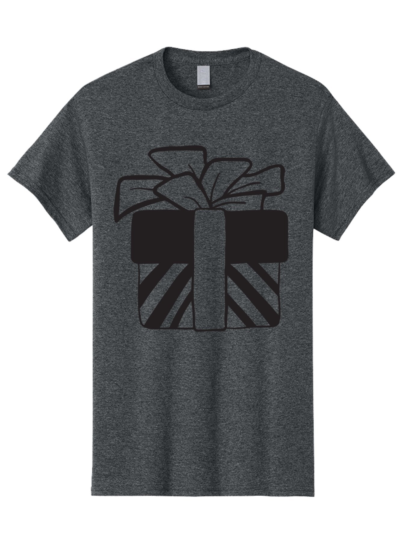 Gift-Box Men'S Graphic Tee, 100% Cotton, Comfortable Casual Summer Wear, Machine Washable, Wrapped Gift, Striped Box, Ribbon Bow, Present, Gift Giving, Holiday Present, Wrapped Present Aac753 9