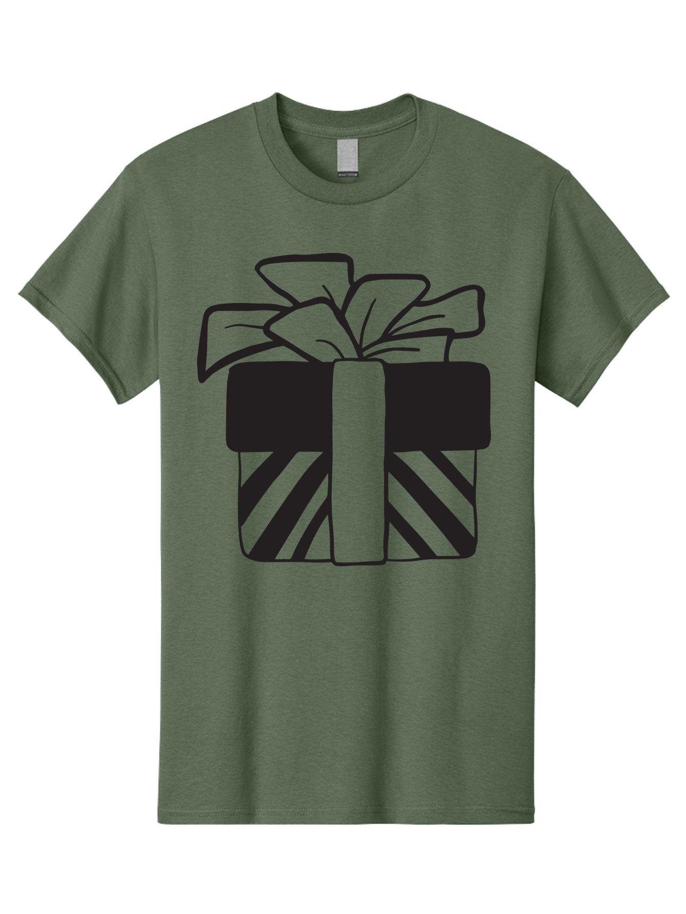 Gift-Box Men'S Graphic Tee, 100% Cotton, Comfortable Casual Summer Wear, Machine Washable, Wrapped Gift, Striped Box, Ribbon Bow, Present, Gift Giving, Holiday Present, Wrapped Present Aac753 11