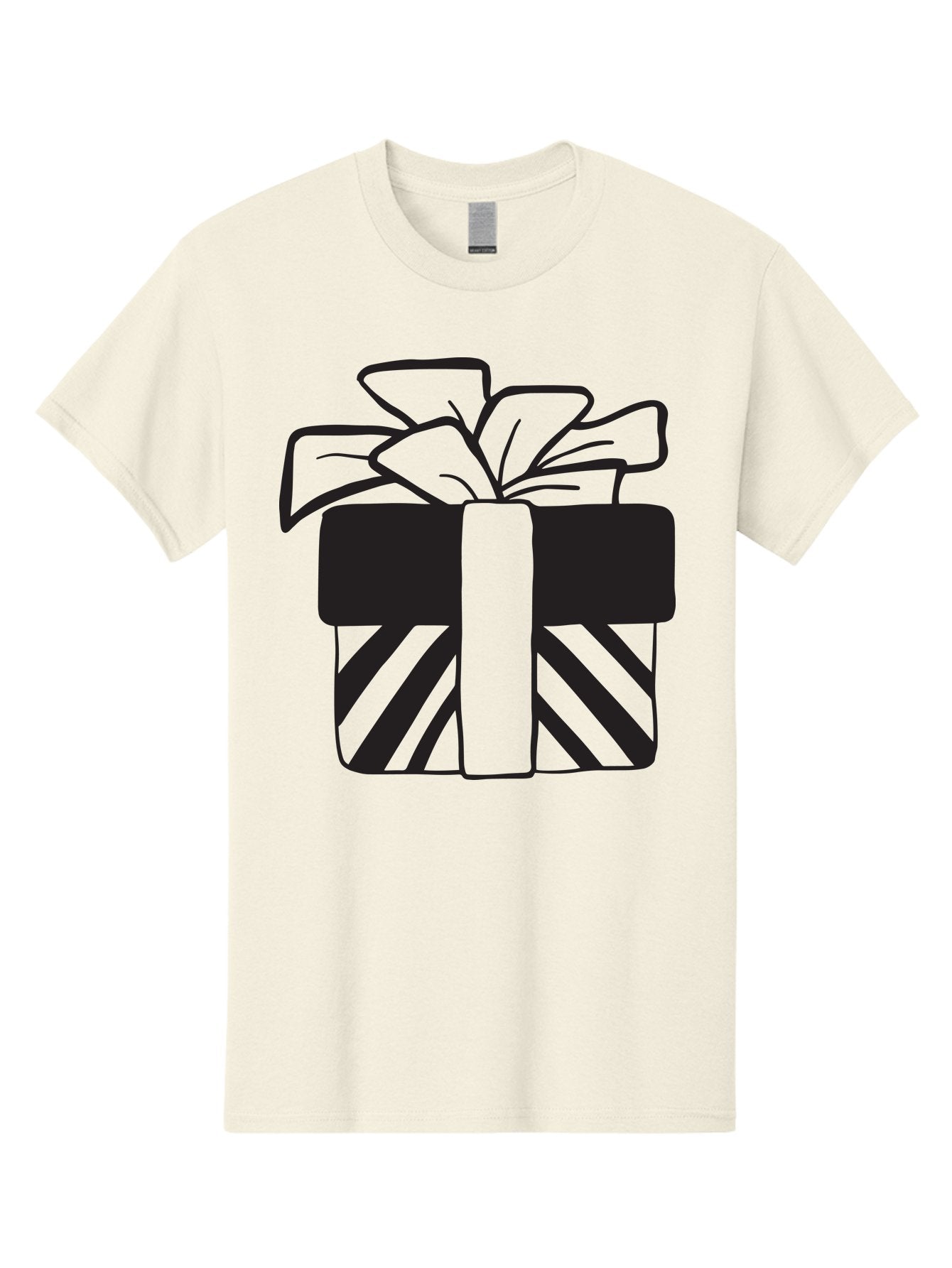 Gift-Box Men'S Graphic Tee, 100% Cotton, Comfortable Casual Summer Wear, Machine Washable, Wrapped Gift, Striped Box, Ribbon Bow, Present, Gift Giving, Holiday Present, Wrapped Present Aac753 10