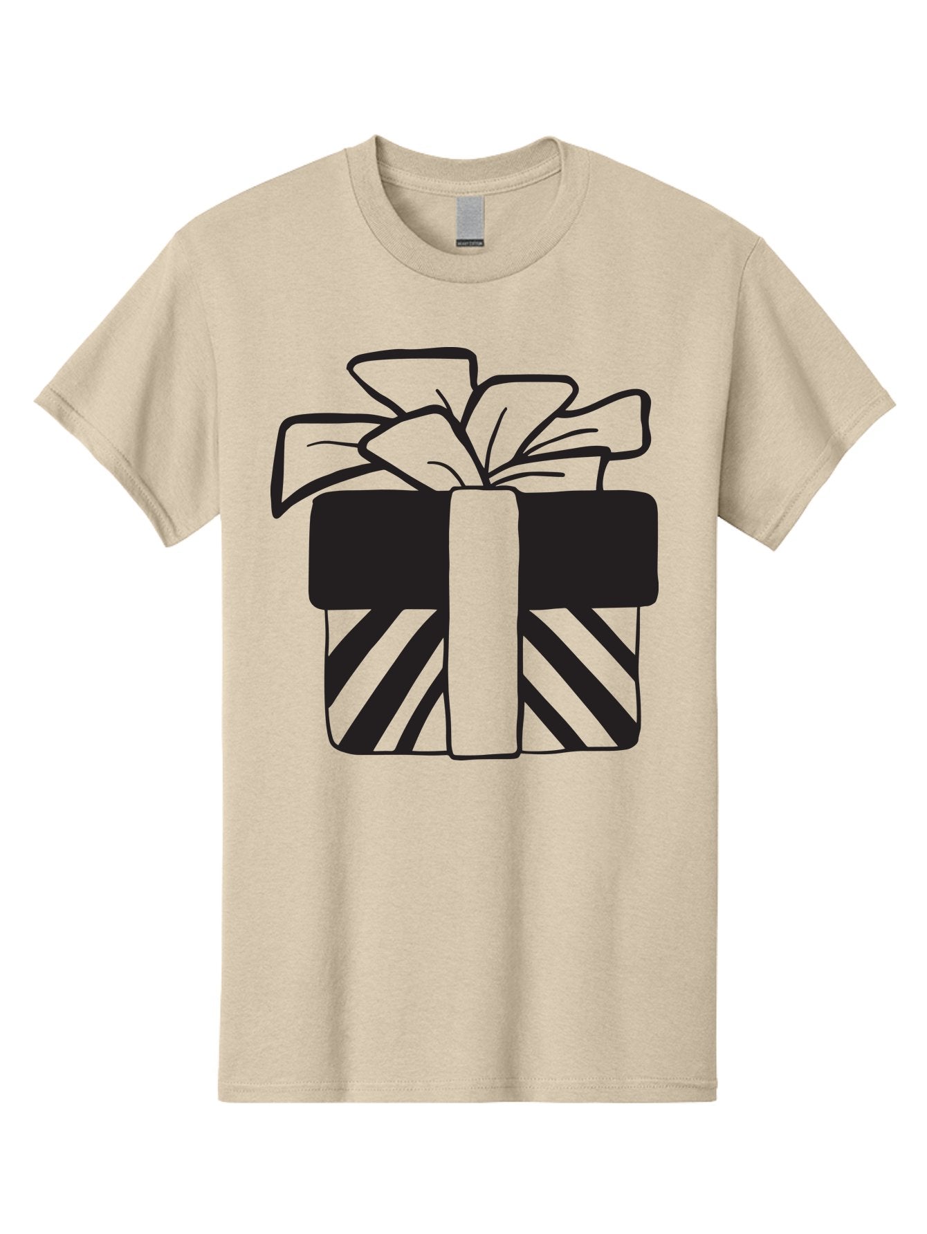 Gift-Box Men'S Graphic Tee, 100% Cotton, Comfortable Casual Summer Wear, Machine Washable, Wrapped Gift, Striped Box, Ribbon Bow, Present, Gift Giving, Holiday Present, Wrapped Present Aac753 13