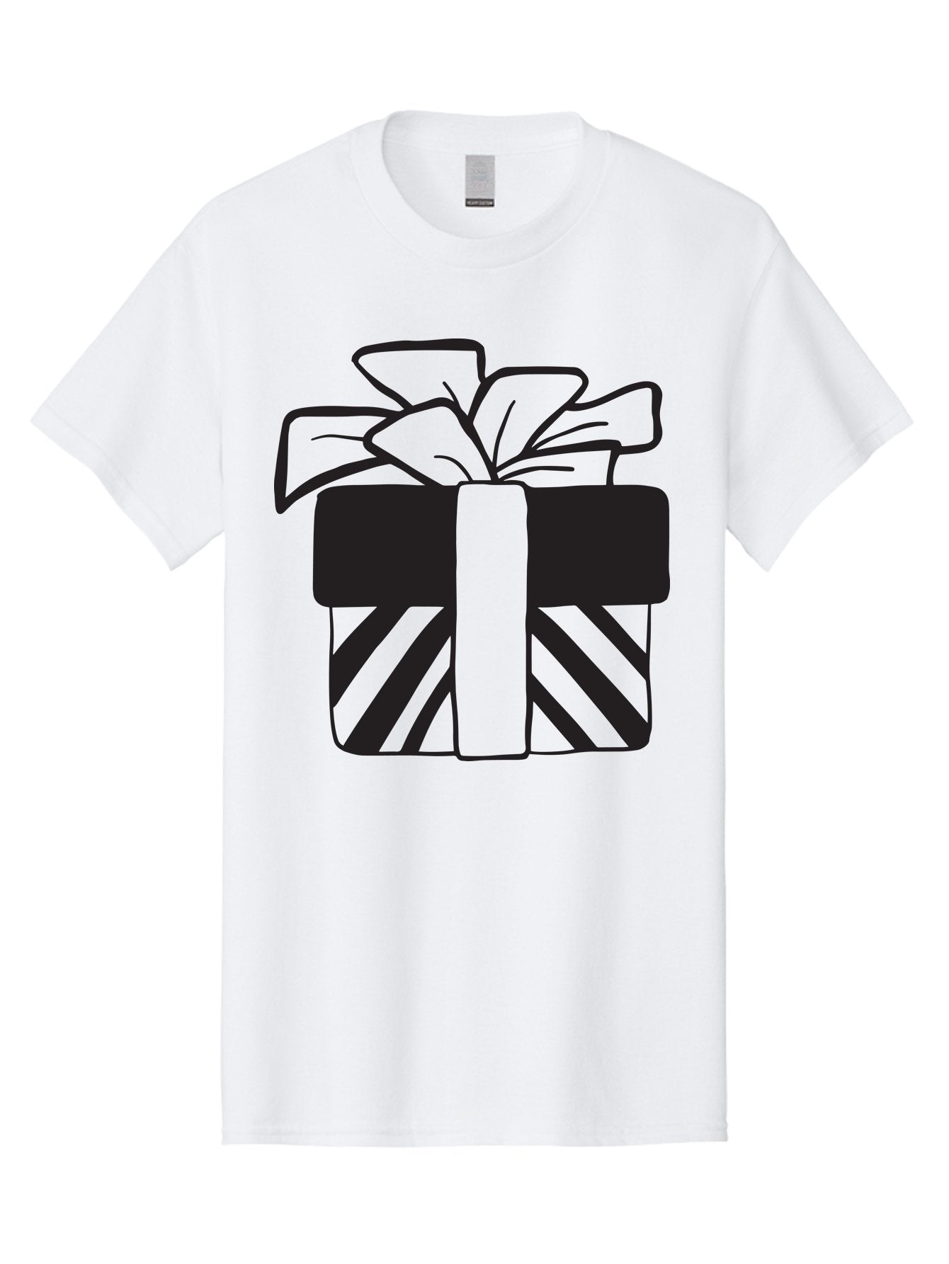 Gift-Box Men'S Graphic Tee, 100% Cotton, Comfortable Casual Summer Wear, Machine Washable, Wrapped Gift, Striped Box, Ribbon Bow, Present, Gift Giving, Holiday Present, Wrapped Present Aac753 8