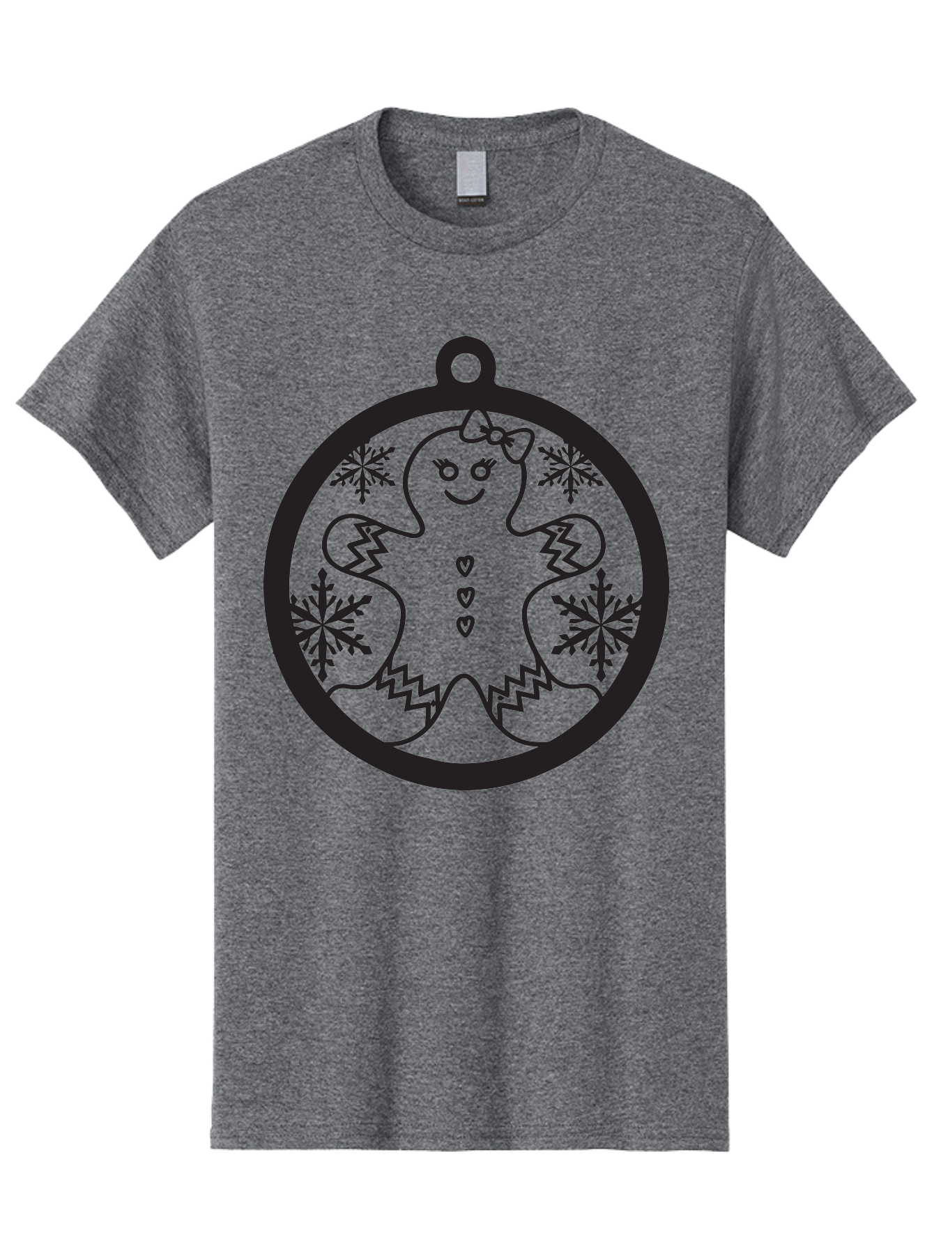 Gingerbread-Man-Ornament Men'S Graphic Tee, 100% Cotton, Comfortable Casual Summer Wear, Machine Washable, Gingerbread Man, Christmas Ornament, Festive Decor, Holiday Cheer, Winter Wonderland, Sweet Treats, Cookie Decoration, Charming Design, Aac755 25