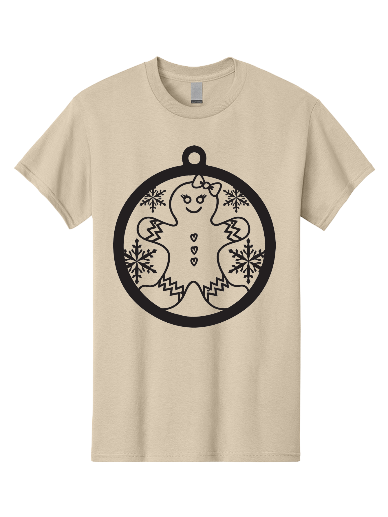 Gingerbread-Man-Ornament Men'S Graphic Tee, 100% Cotton, Comfortable Casual Summer Wear, Machine Washable, Gingerbread Man, Christmas Ornament, Festive Decor, Holiday Cheer, Winter Wonderland, Sweet Treats, Cookie Decoration, Charming Design, Aac755