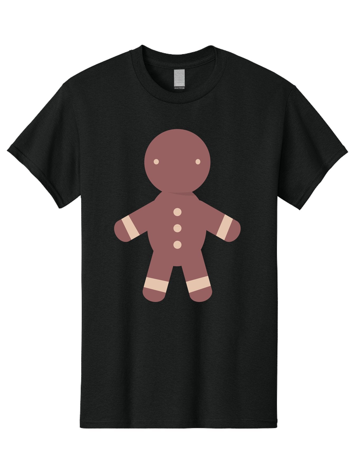 Gingerbread-Man Men'S Graphic Tee, 100% Cotton, Comfortable Casual Summer Wear, Machine Washable, Gingerbread Man, Holiday Treat, Sweet Cookie, Festive Dessert, Cartoon Character, Cute Illustration, Digital Art, Gingerbread Cookie, Aac756