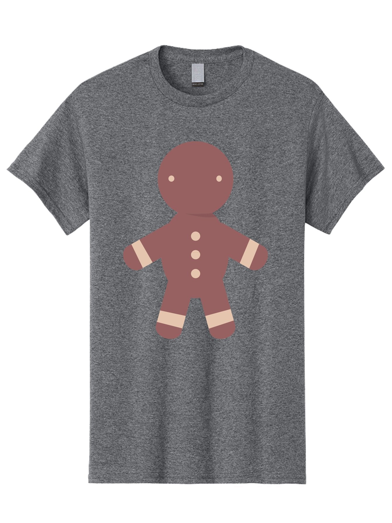 Gingerbread-Man Men'S Graphic Tee, 100% Cotton, Comfortable Casual Summer Wear, Machine Washable, Gingerbread Man, Holiday Treat, Sweet Cookie, Festive Dessert, Cartoon Character, Cute Illustration, Digital Art, Gingerbread Cookie, Aac756 8