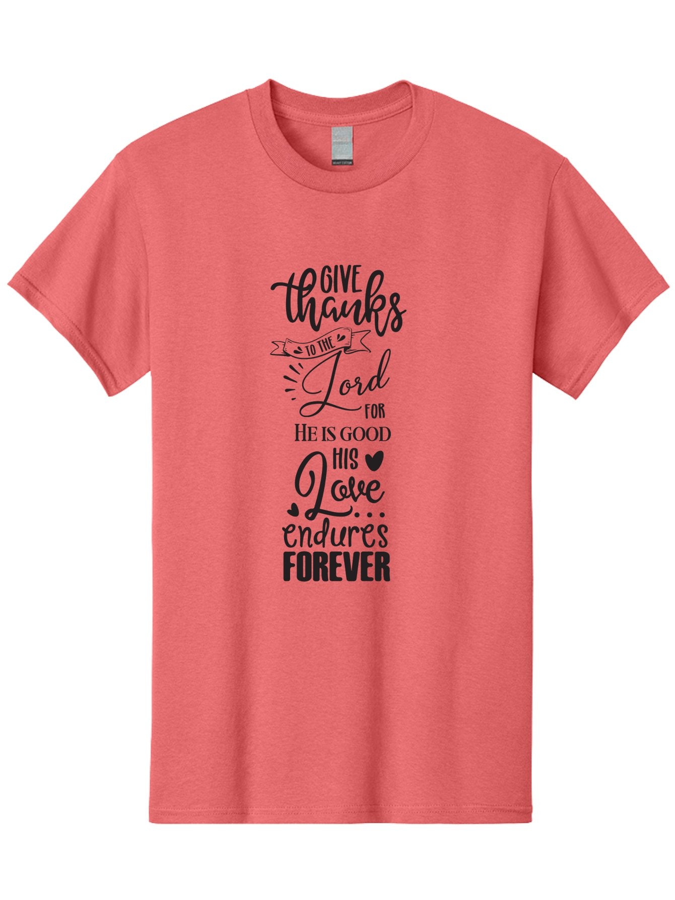 Give-Thanks-To-The-Lord Men'S Graphic Tee, 100% Cotton, Comfortable Casual Summer Wear, Machine Washable, Give Thanks To The Lord, Inspirational Quote, Bible Verse, Motivational Phrase, Gratitude, Faith, Spirituality, Christian Values, Aac758