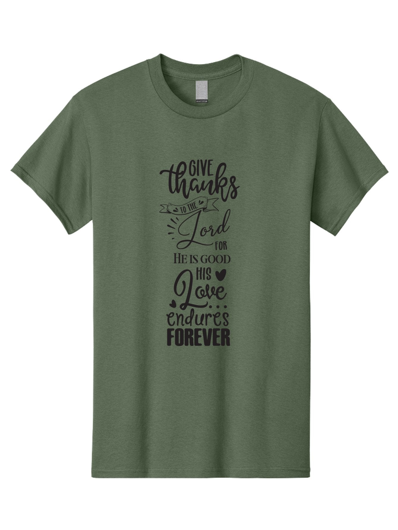 Give-Thanks-To-The-Lord Men'S Graphic Tee, 100% Cotton, Comfortable Casual Summer Wear, Machine Washable, Give Thanks To The Lord, Inspirational Quote, Bible Verse, Motivational Phrase, Gratitude, Faith, Spirituality, Christian Values, Aac758