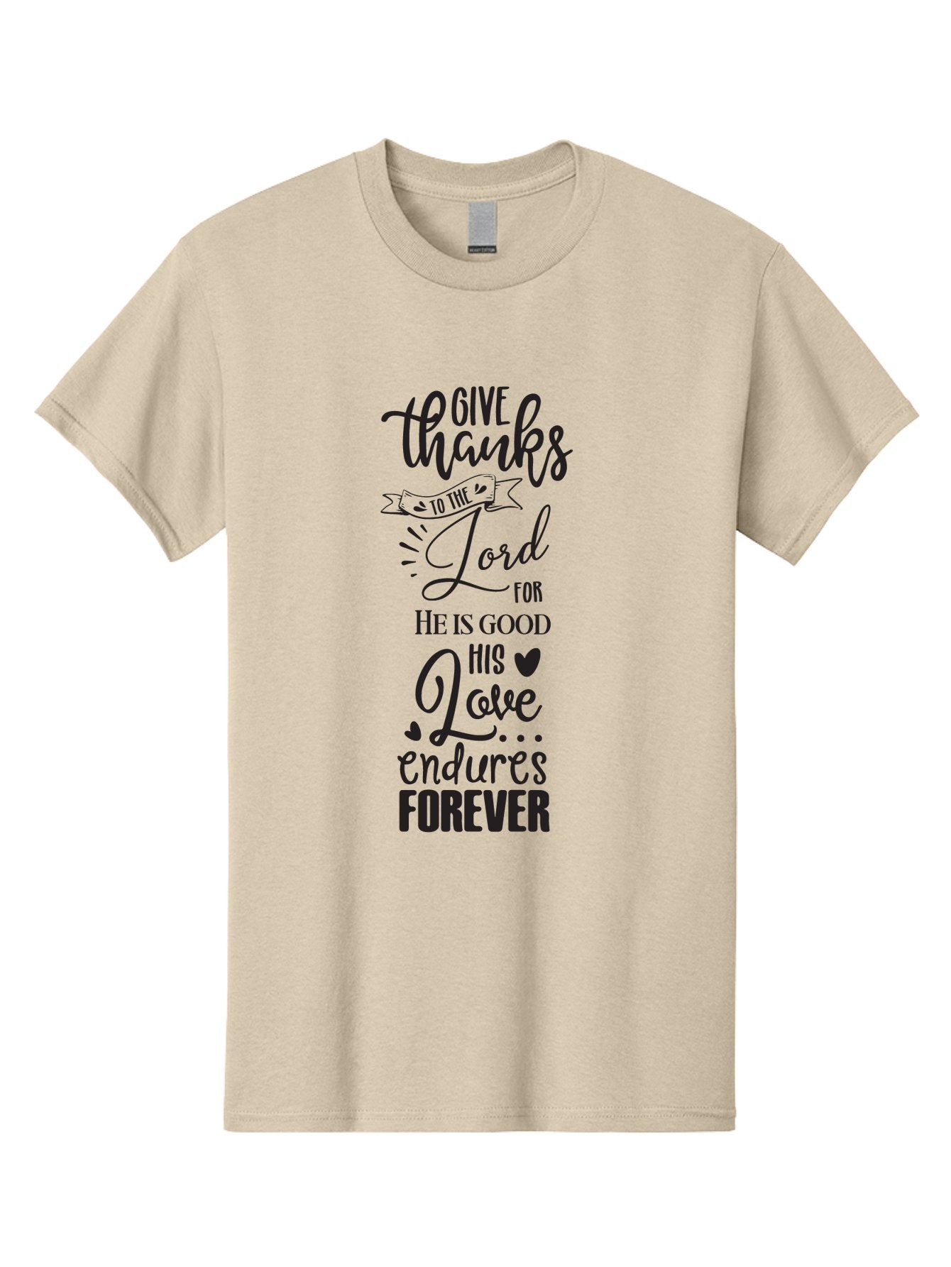 Give-Thanks-To-The-Lord Men'S Graphic Tee, 100% Cotton, Comfortable Casual Summer Wear, Machine Washable, Give Thanks To The Lord, Inspirational Quote, Bible Verse, Motivational Phrase, Gratitude, Faith, Spirituality, Christian Values, Aac758 8