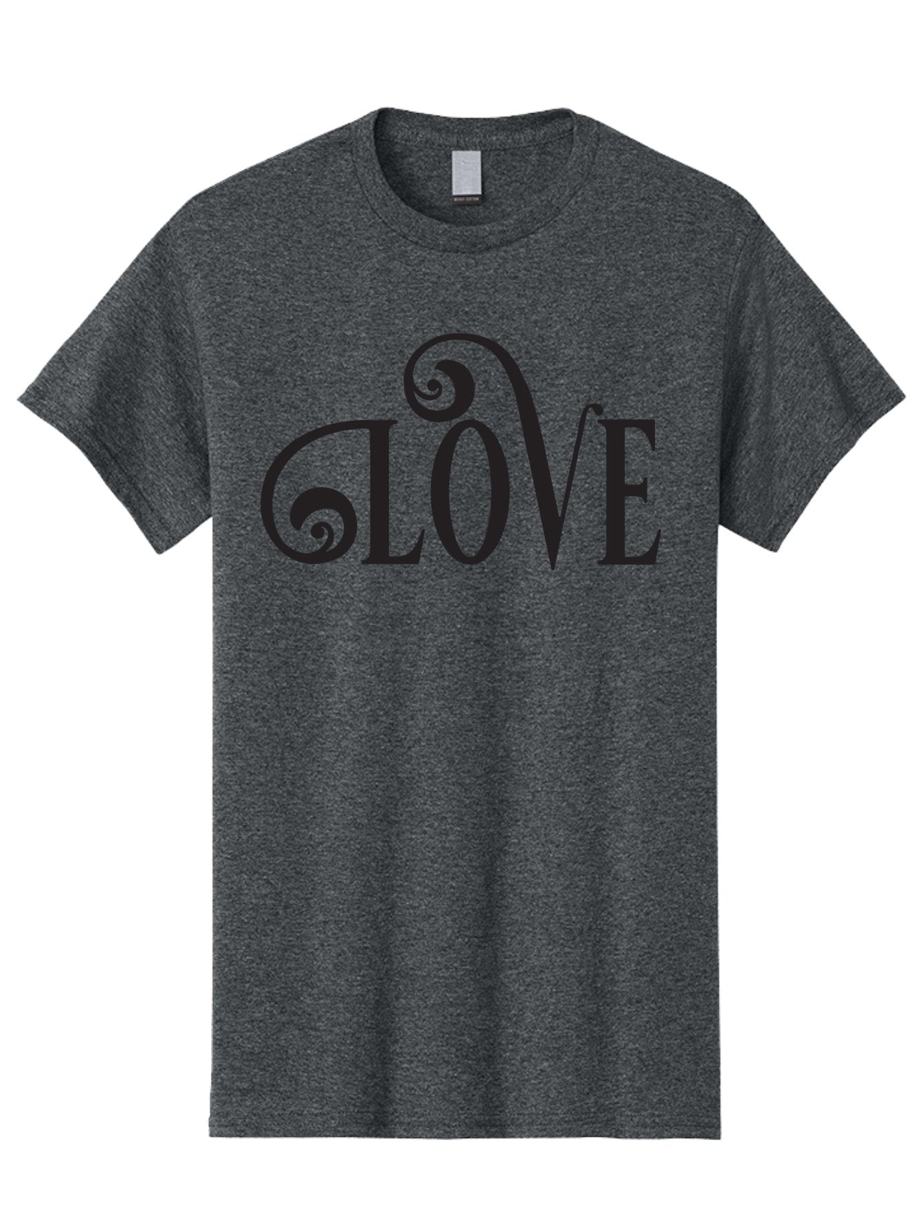 Glove Men'S Graphic Tee, 100% Cotton, Comfortable Casual Summer Wear, Machine Washable, Love Typography, Decorative Lettering, Swirly Design, Black Text, Elegant Font, Whimsical Style, Romantic Message, Stylish Graphics, Heartwarming Phrase Aac759 15