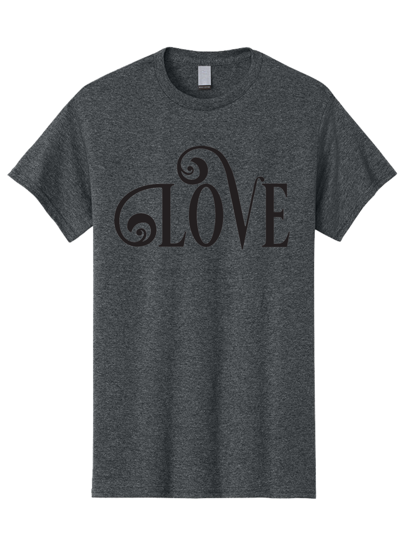 Glove Men'S Graphic Tee, 100% Cotton, Comfortable Casual Summer Wear, Machine Washable, Love Typography, Decorative Lettering, Swirly Design, Black Text, Elegant Font, Whimsical Style, Romantic Message, Stylish Graphics, Heartwarming Phrase Aac759