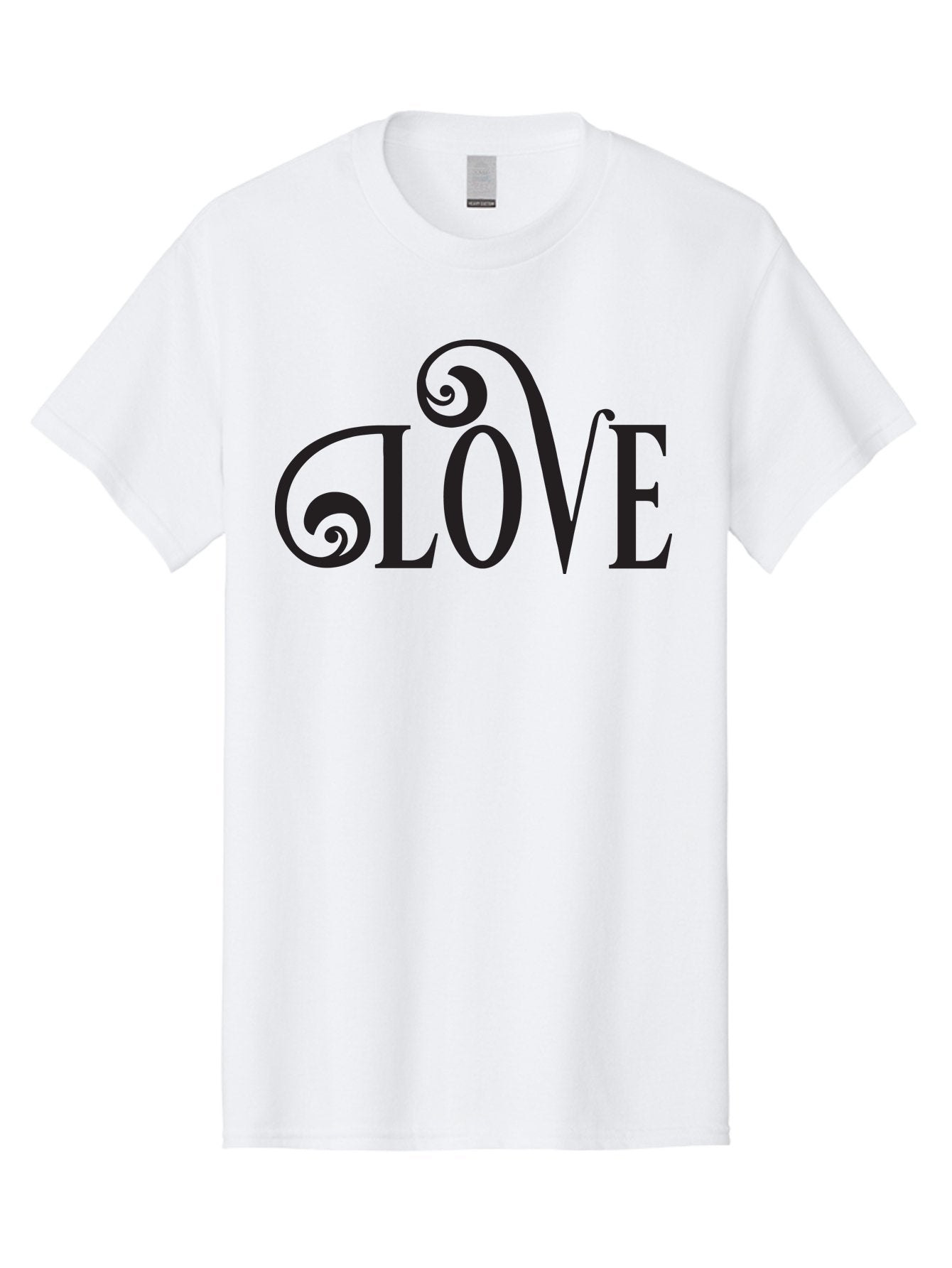 Glove Men'S Graphic Tee, 100% Cotton, Comfortable Casual Summer Wear, Machine Washable, Love Typography, Decorative Lettering, Swirly Design, Black Text, Elegant Font, Whimsical Style, Romantic Message, Stylish Graphics, Heartwarming Phrase Aac759 13