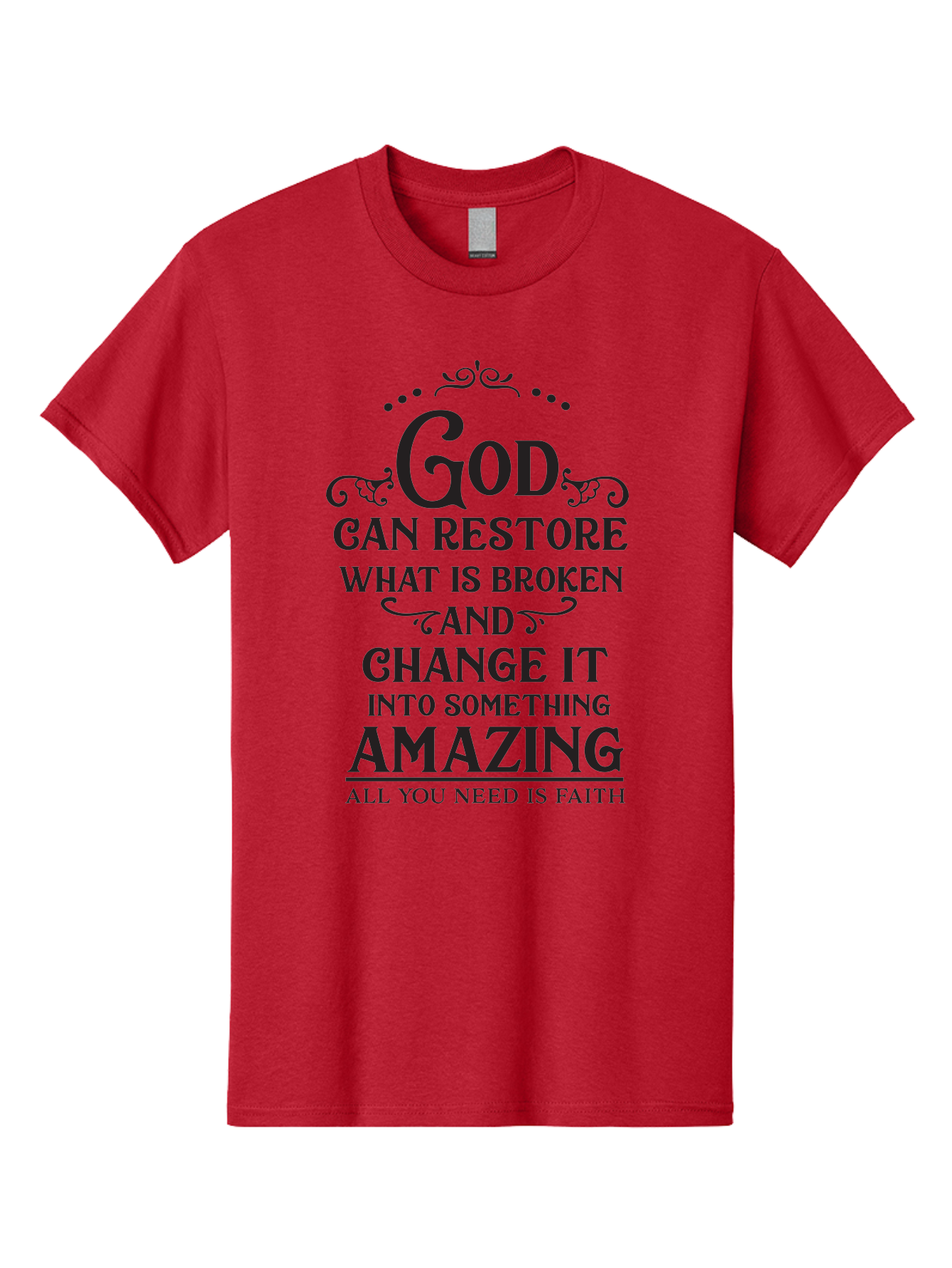 God-Can-Restore-What-Is-Broken Men'S Graphic Tee, 100% Cotton, Comfortable Casual Summer Wear, Machine Washable, Inspirational Quote, Motivational Words, Faith And Restoration, God Can Restore, Broken But Made Whole, Aac761 29
